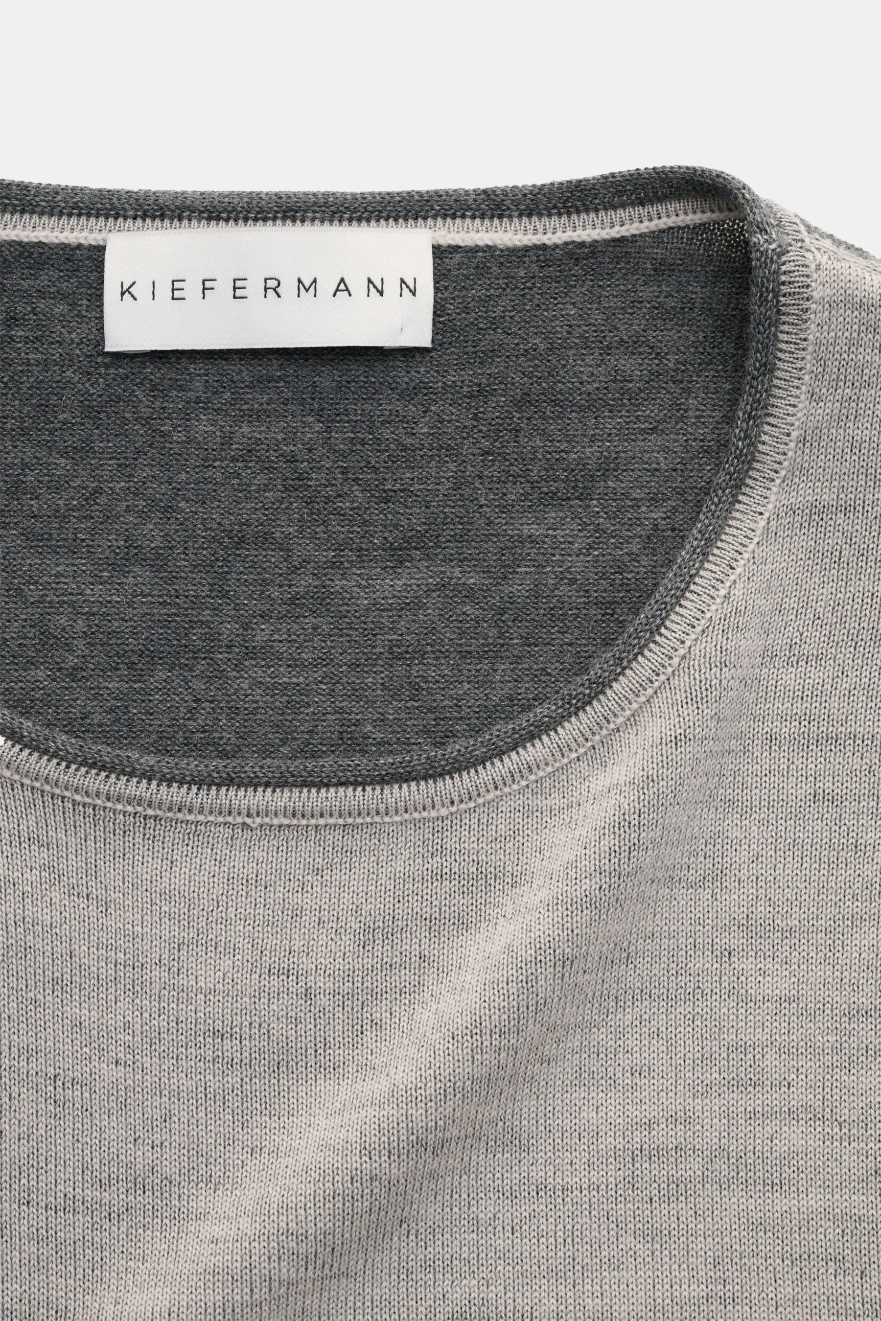 Kiefermann - Herren - Merino Rundhalspullover 'Lutzs' hellgrau meliert – Bild 2