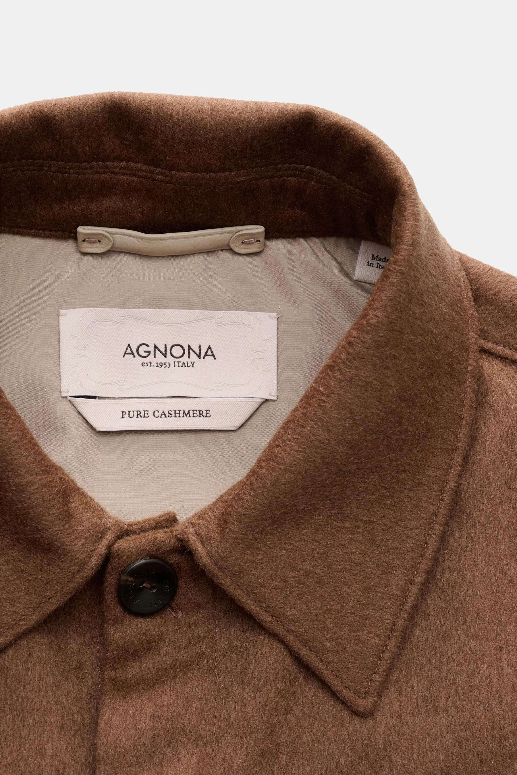 Agnona - Herren - Cashmere Flanell-Overshirt hellbraun – Bild 2