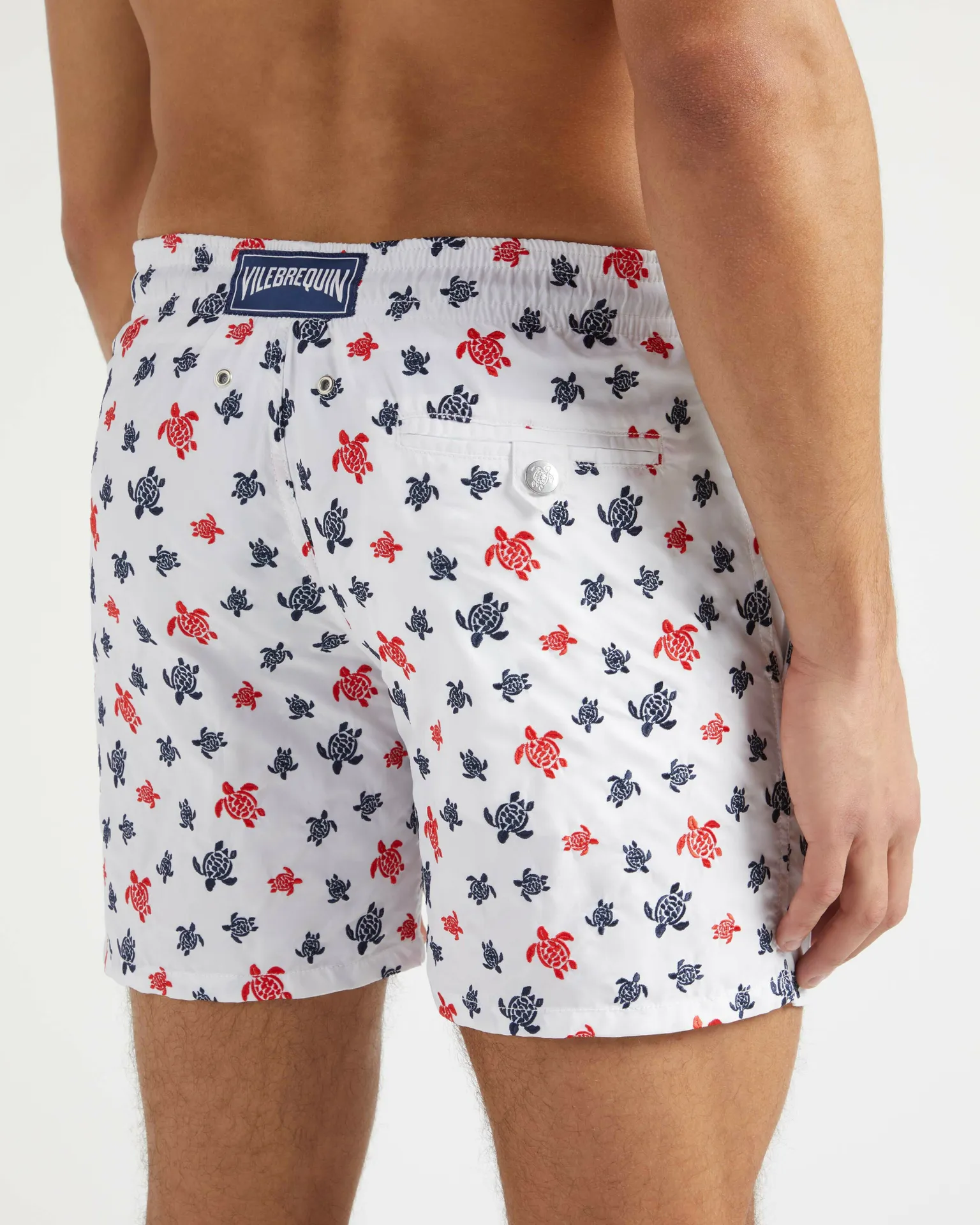 Vilebrequin - Micro Ronde Des Tortues Badeshorts Mit Stickerei Für Herren – Limitierte Serie - Bademode - Mistral - Weiss - Größe M – Bild 6