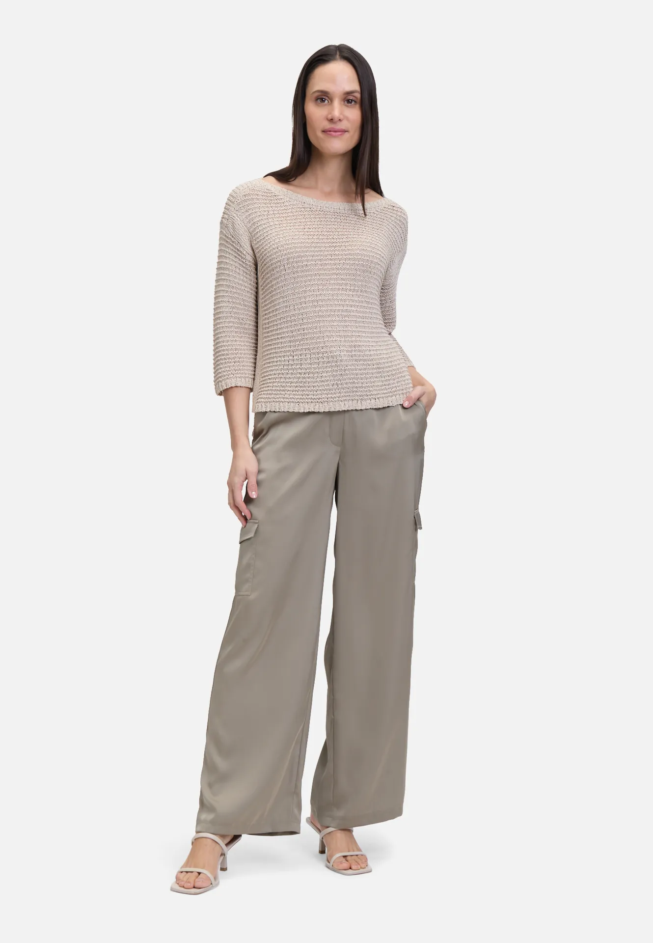 Grobstrick-Pullover mit 3/4 Arm – Bild 2