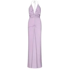 Mônot - Lavender Stretch Jersey Gathered Maxi Dress - Größe 42 - lila Mônot - Lavender Stretch Jersey Gathered Maxi Dress - Größe 42 - lila