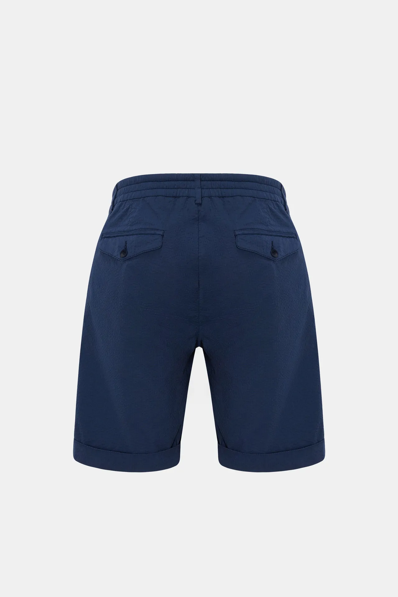 04651/ A trip in a bag - Herren - Seersucker-Shorts navy – Bild 2