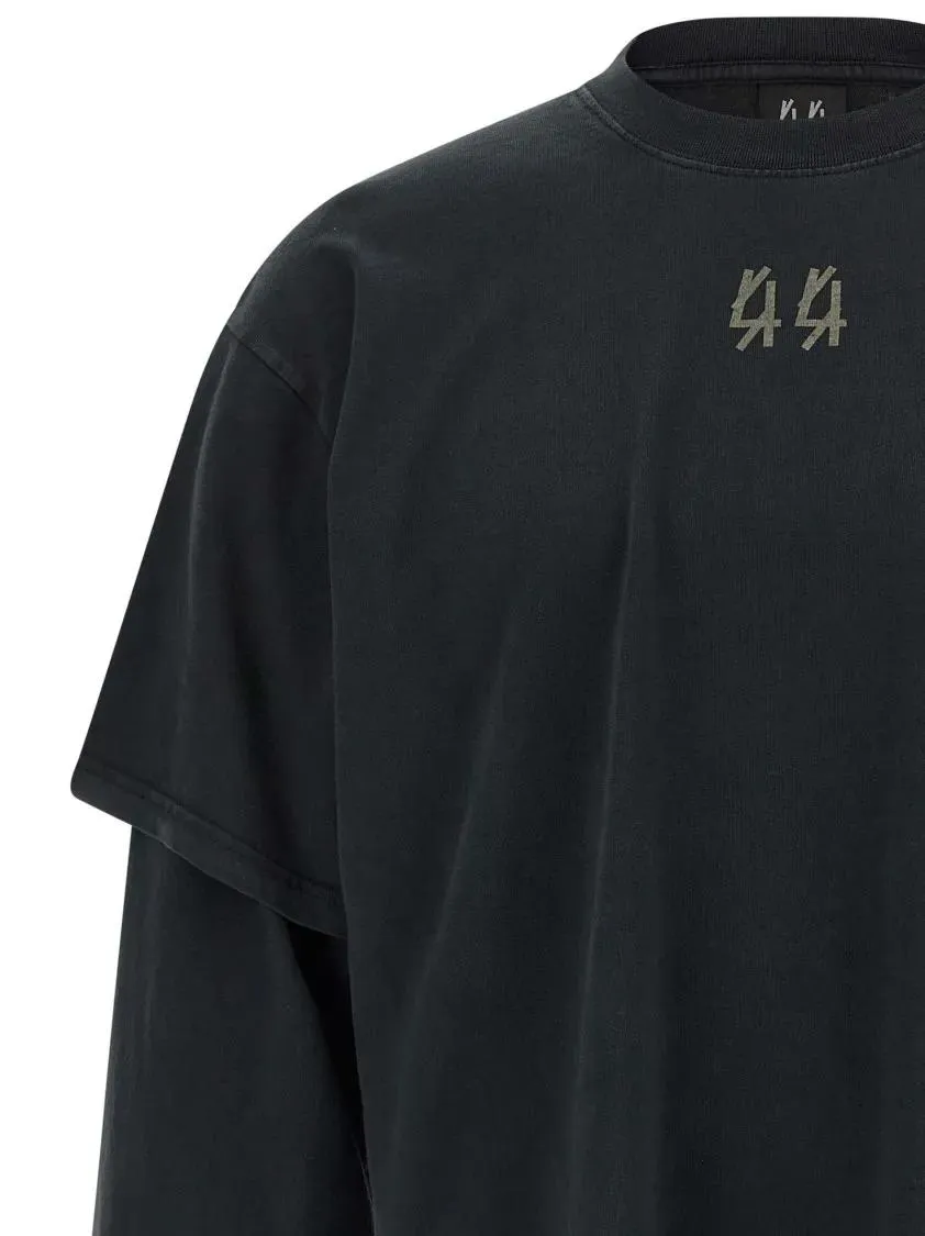 44 Label Group - Double Sleeve' T-Shirt - Größe XL - schwarz – Bild 3