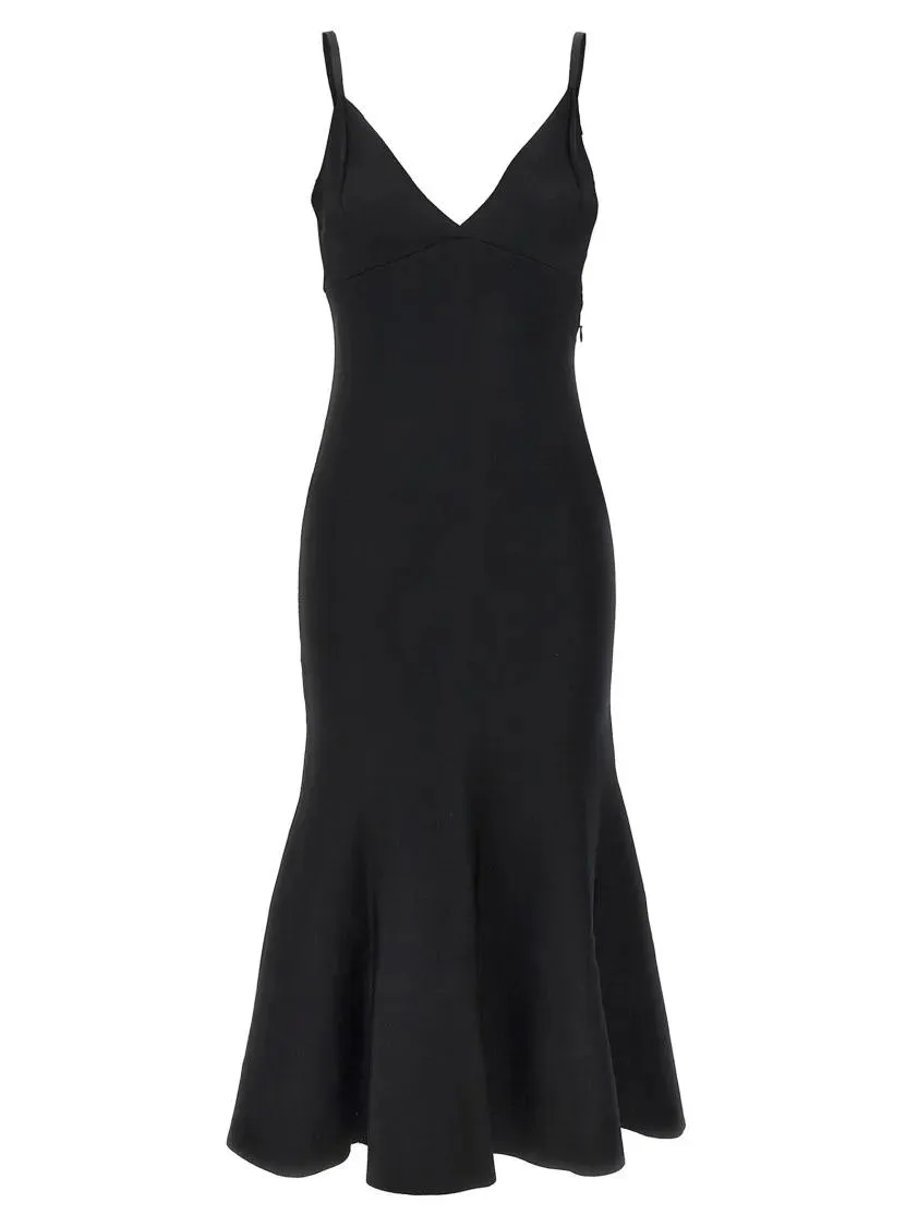 ROLAND MOURET - Stretch Knit Midi Dress - Größe 10 - schwarz – Bild 3