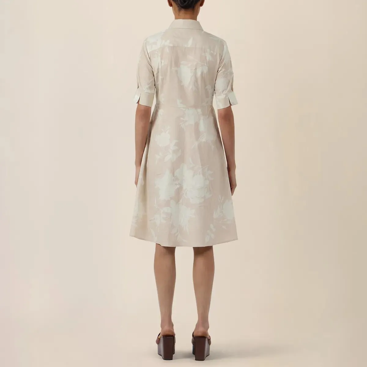 Apart - Kurzes bedrucktes Kleid - Größe 46 - beige – Bild 3