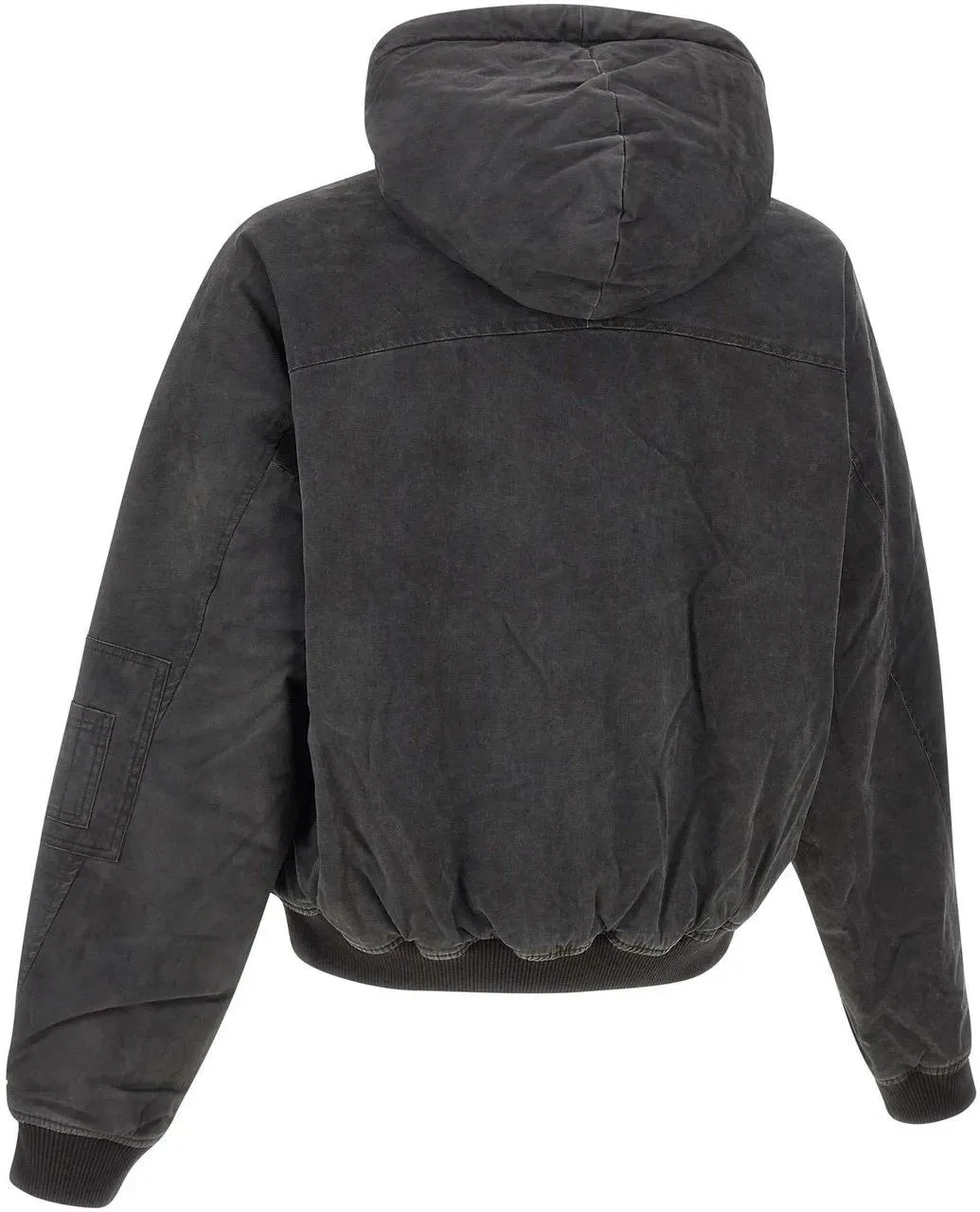 Represent - Cropped Hooded Bomber Jacket With Subtle Logo Deta - Größe S - schwarz – Bild 2