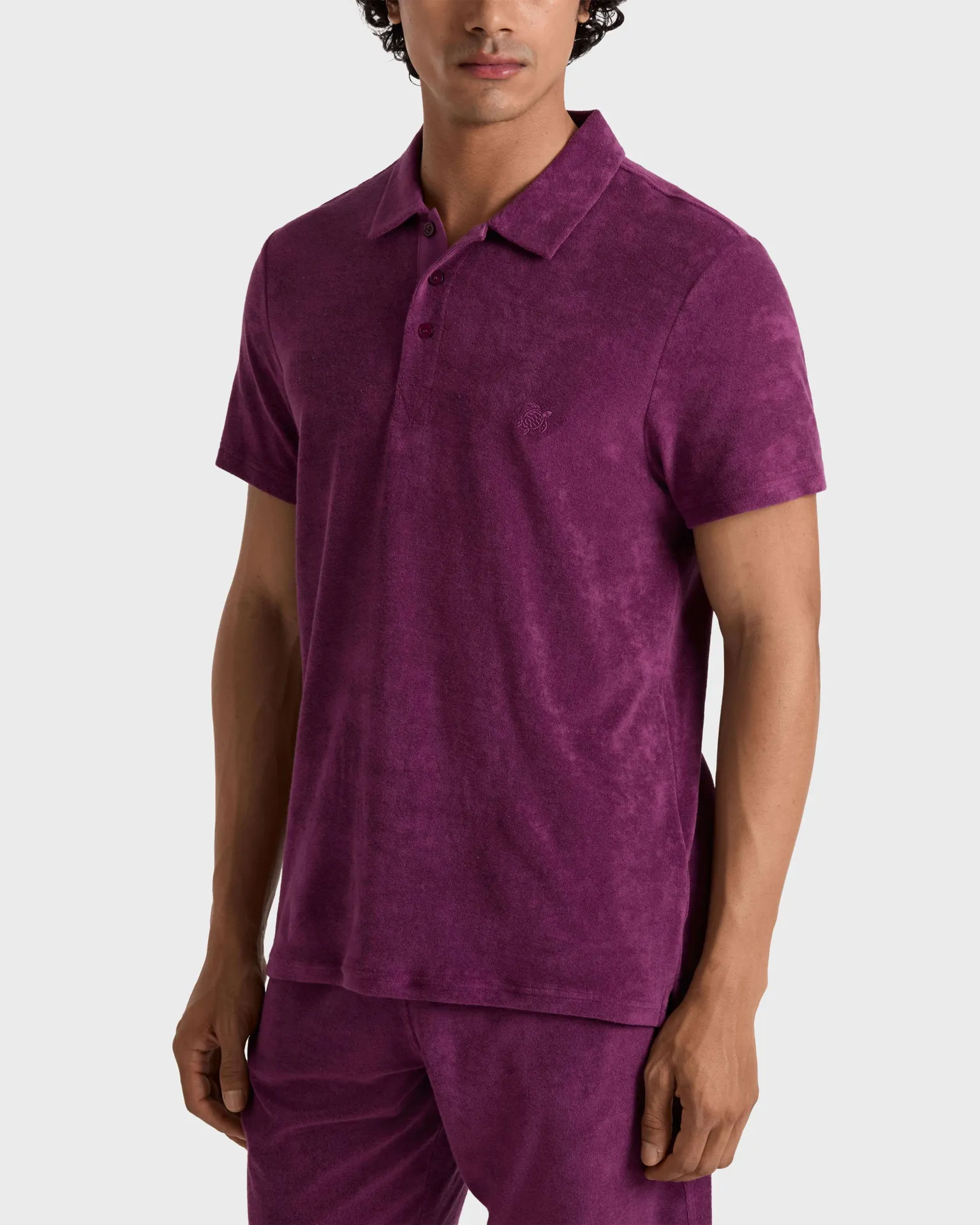 Vilebrequin - Solid Frottee-polohemd Für Herren - Polohemd - Phoenix - Violett - Größe L – Bild 3