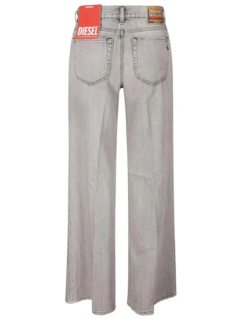 Diesel - High-Waisted Wide-Leg Jeans With Faded Finish - Größe 29 - schwarz – Bild 2