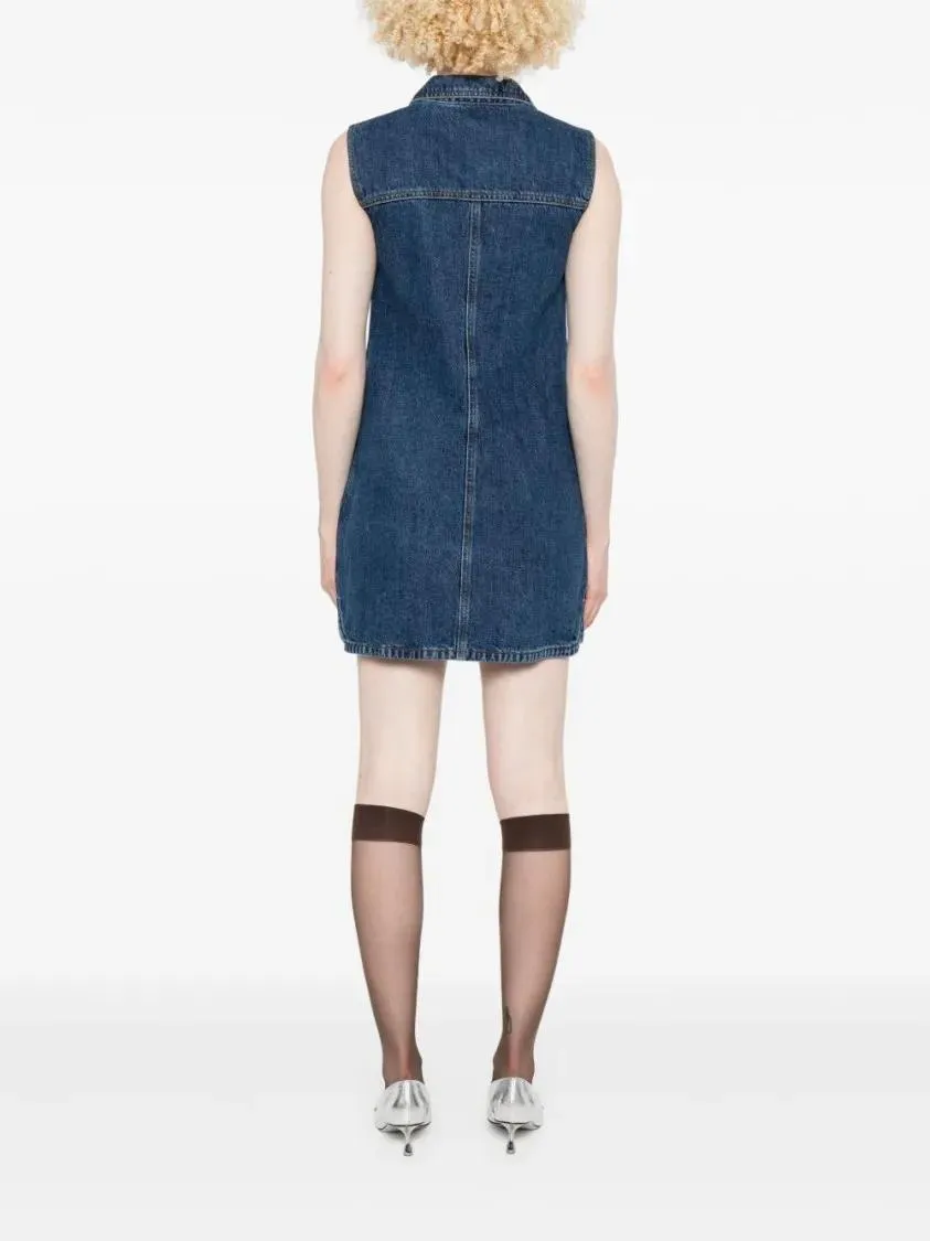 self-portrait - Indigo Blue Sleeveless Mini Dress With Classic Spr - Größe 8 - blue – Bild 2