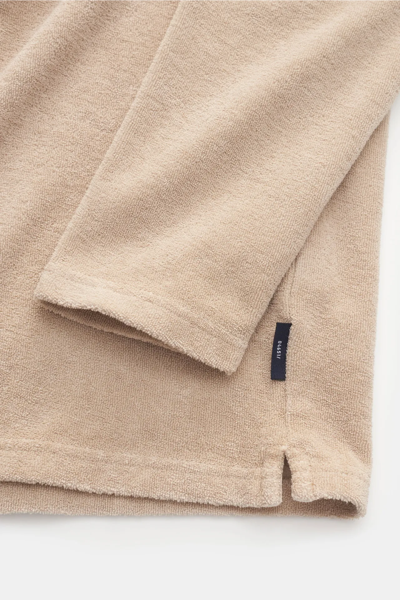 04651/ A trip in a bag - Herren - Frottee Longsleeve-Poloshirt beige – Bild 4