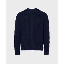 Vilebrequin - Herren Zopfmuster-baumwollpullover - Pullover - Philippe - Blau - Größe XXL Vilebrequin - Herren Zopfmuster-baumwollpullover - Pullover - Philippe - Blau - Größe XXL