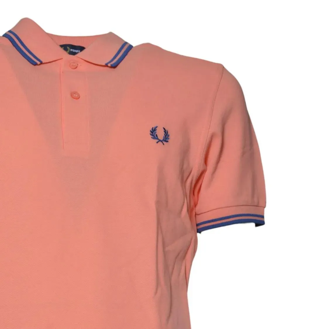 Comme des Garcons - Striped Coral Cotton Knit Polo Shirt - Größe S - orange – Bild 2