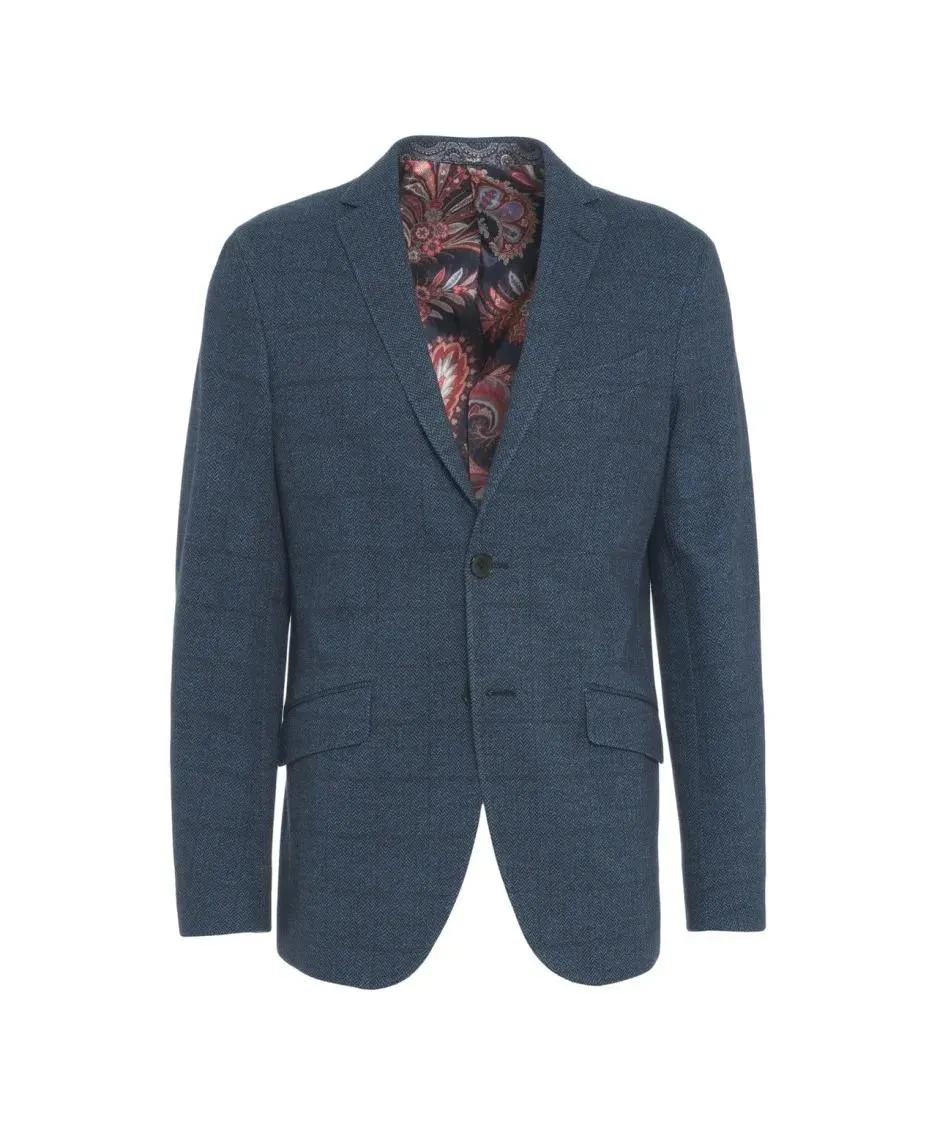 Etro - Single-Breasted Blazer With Paisley Lining - Größe 56 - grau Etro - Single-Breasted Blazer With Paisley Lining - Größe 56 - grau