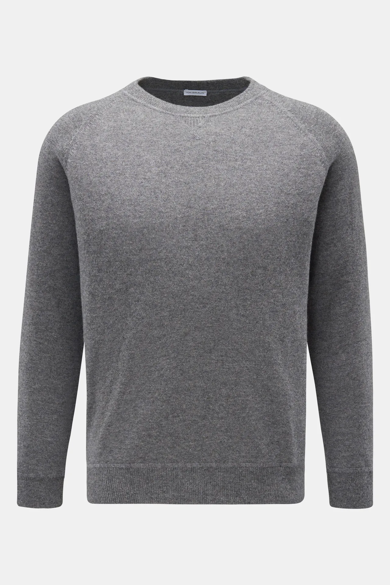 von Braun - Herren - Cashmere Rundhalspullover grau meliert von Braun - Herren - Cashmere Rundhalspullover grau meliert