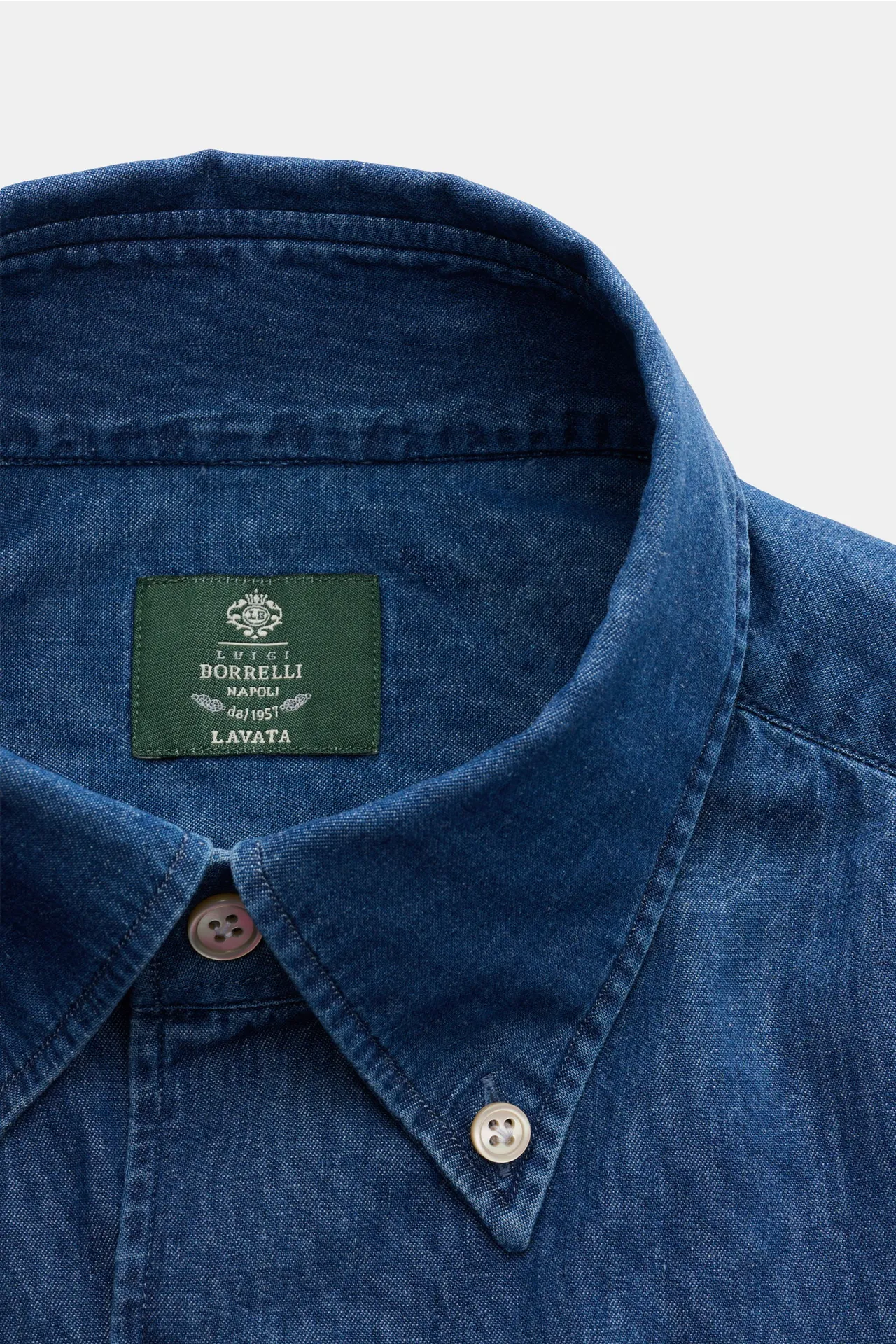 Borrelli - Herren - Casual Hemd 'Gable' Button-Down-Kragen dunkelblau – Bild 2