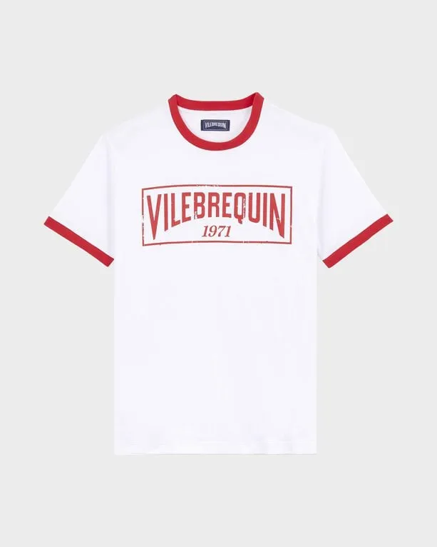 Vilebrequin - T-shirt Aus Leichtem Baumwolljersey Mit Zweifarbigem Logo Für Herren - T-shirt - Partisol - Rot - Größe S Vilebrequin - T-shirt Aus Leichtem Baumwolljersey Mit Zweifarbigem Logo Für Herren - T-shirt - Partisol - Rot - Größe S