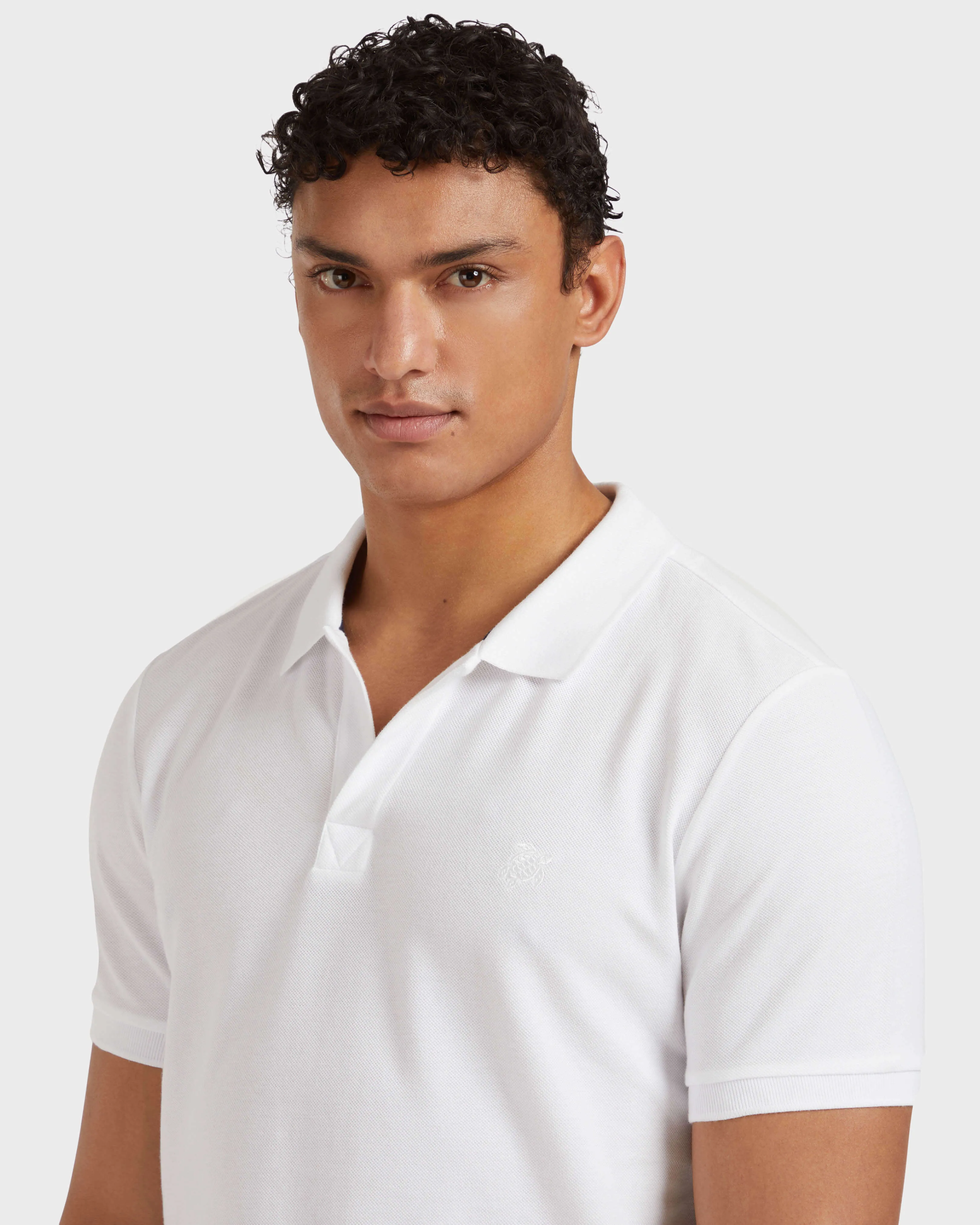 Vilebrequin - Solid Polohemd Aus Bio-baumwollpikee Für Herren - Polohemd - Palatin - Weiss - Größe L – Bild 6