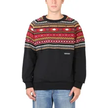 Marcelo Burlon - Crew Neck Sweatshirt With Geometric Pattern - Größe S - schwarz Marcelo Burlon - Crew Neck Sweatshirt With Geometric Pattern - Größe S - schwarz
