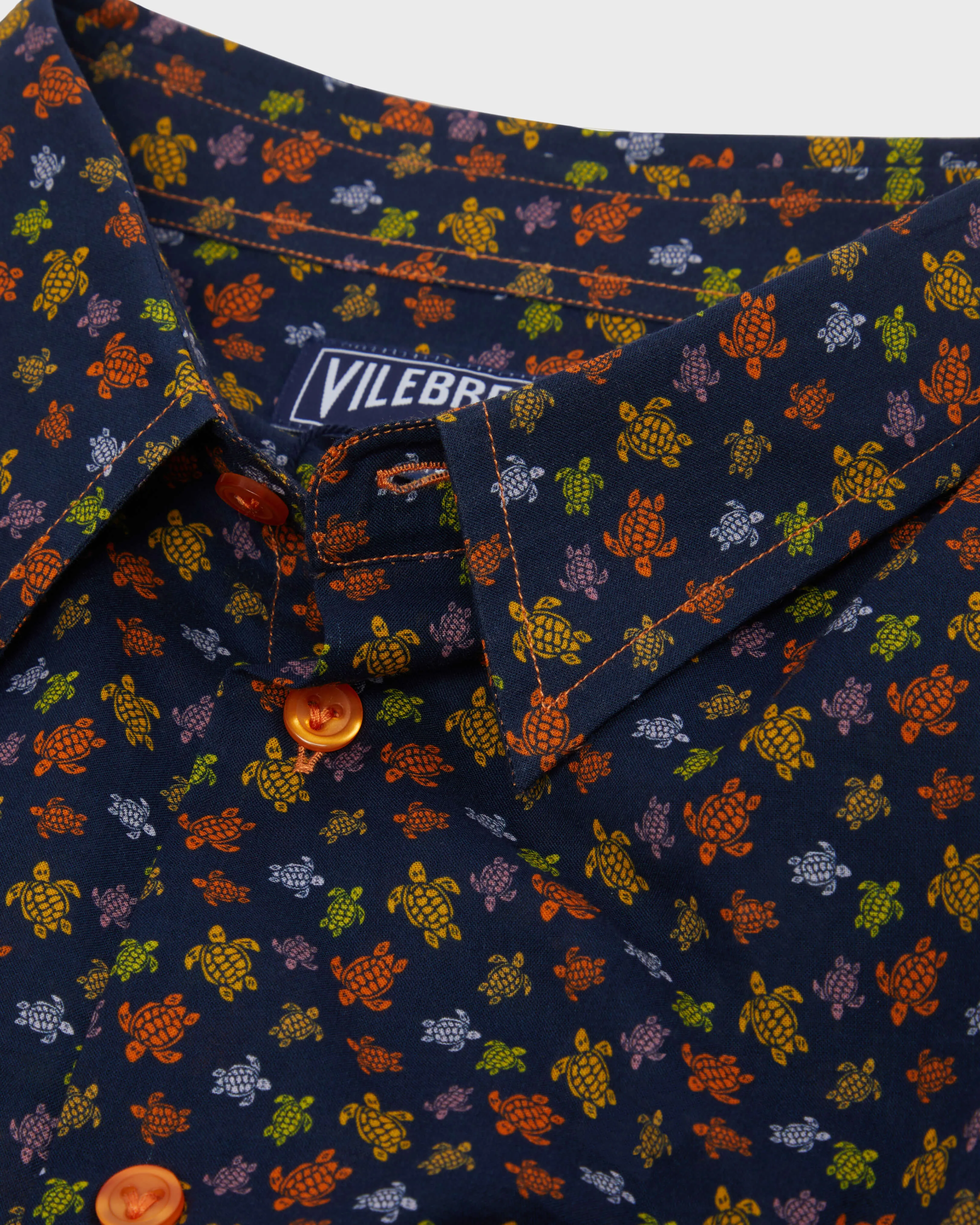 Vilebrequin - Micro Ronde Des Tortues Hemd Aus Baumwollvoile Für Herren - Hemd - Caracal - Orange - Größe L – Bild 5