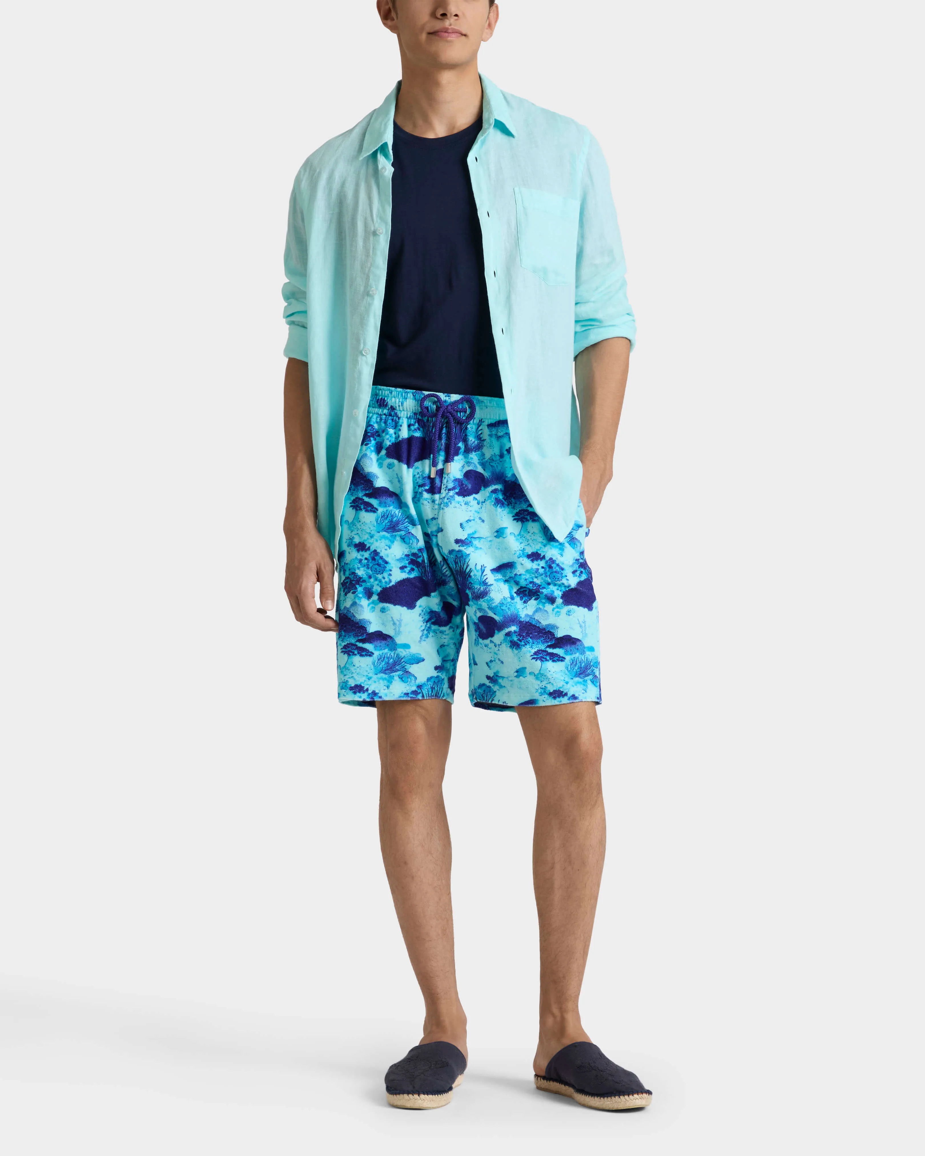Vilebrequin - Coral Reef Bermudashorts Aus Frottee Für Herren - Bermuda - Bolide - Blau - Größe XXXL – Bild 3