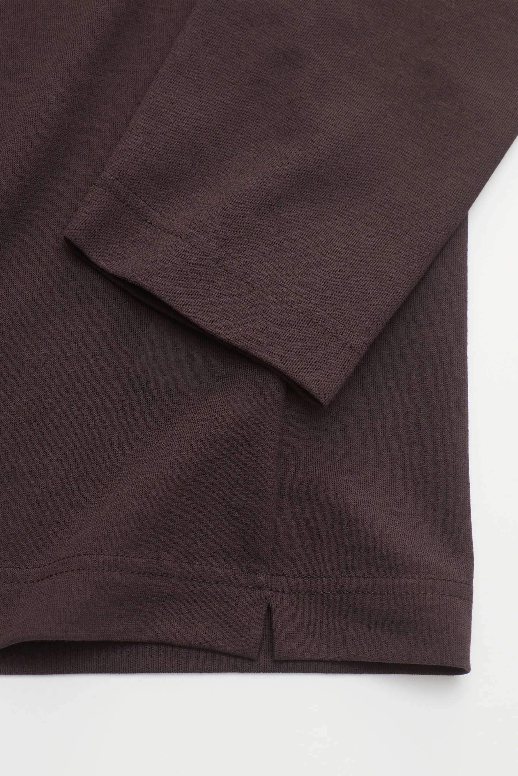 Zanone - Herren - Rundhals-Longsleeve dunkelbraun – Bild 3