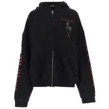 WE11 Done - Cotton Sweatshirt With Elleven Graphic Print - Größe XL - schwarz WE11 Done - Cotton Sweatshirt With Elleven Graphic Print - Größe XL - schwarz