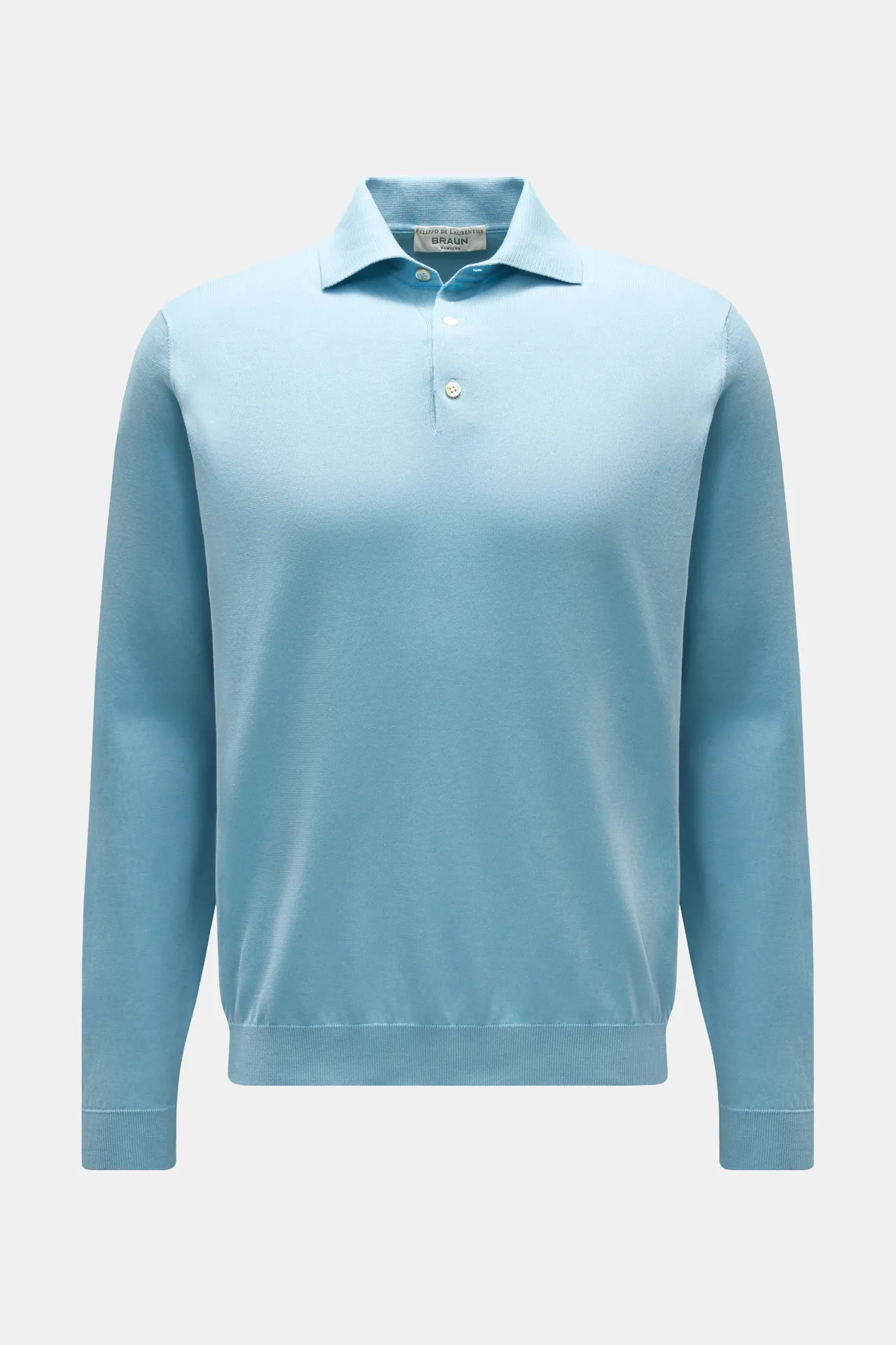 Filippo de Laurentiis - Herren - Strickpolo hellblau Filippo de Laurentiis - Herren - Strickpolo hellblau
