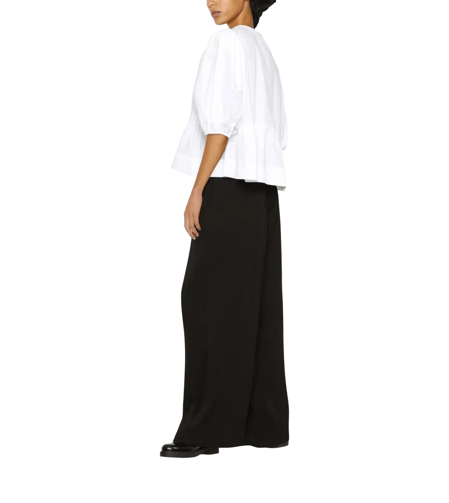 GANNI - Peplum Bluse - Größe 34 - weiß – Bild 3