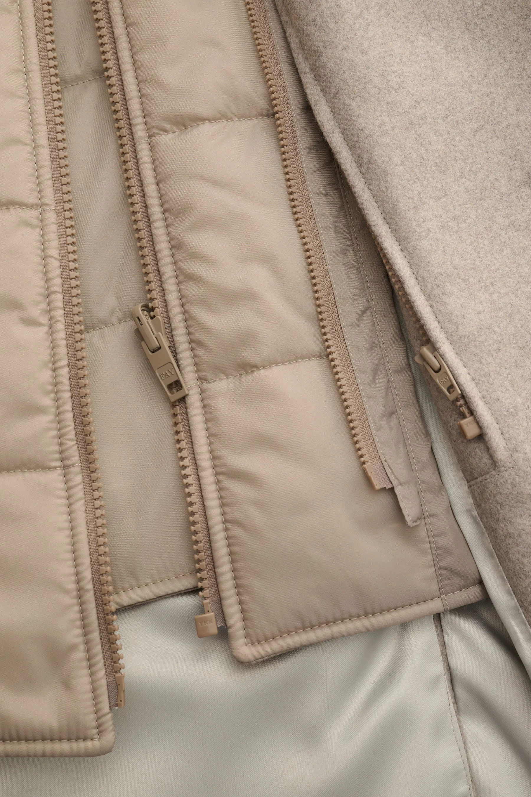 Fay - Herren - Mantel 'Double Coat' mit Weste beige – Bild 6
