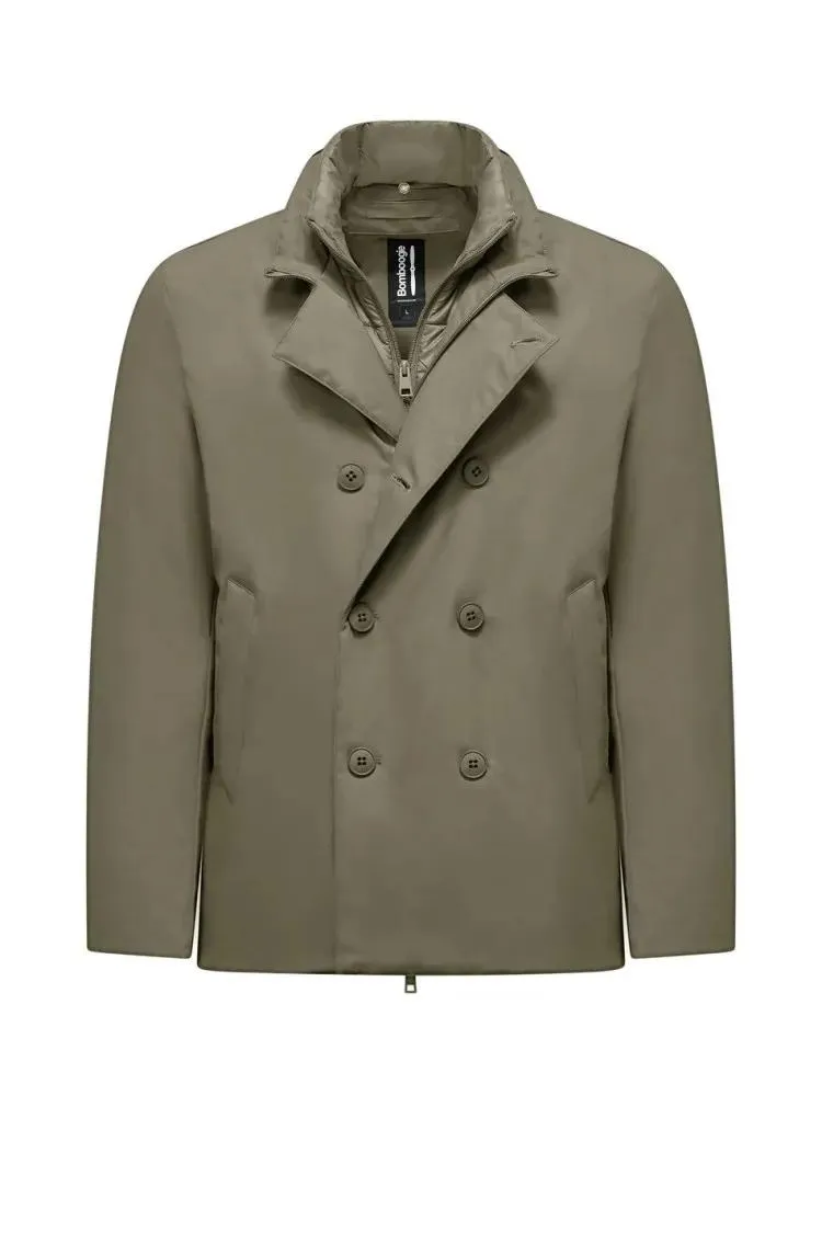 Bomboogie - Double-Breasted Jacket With Detachable Bib - Größe S - grau Bomboogie - Double-Breasted Jacket With Detachable Bib - Größe S - grau