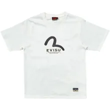 EVISU - T-Shirt Seagull & Evisu Print Multi-pocket Bianca - Größe M - weiß EVISU - T-Shirt Seagull & Evisu Print Multi-pocket Bianca - Größe M - weiß