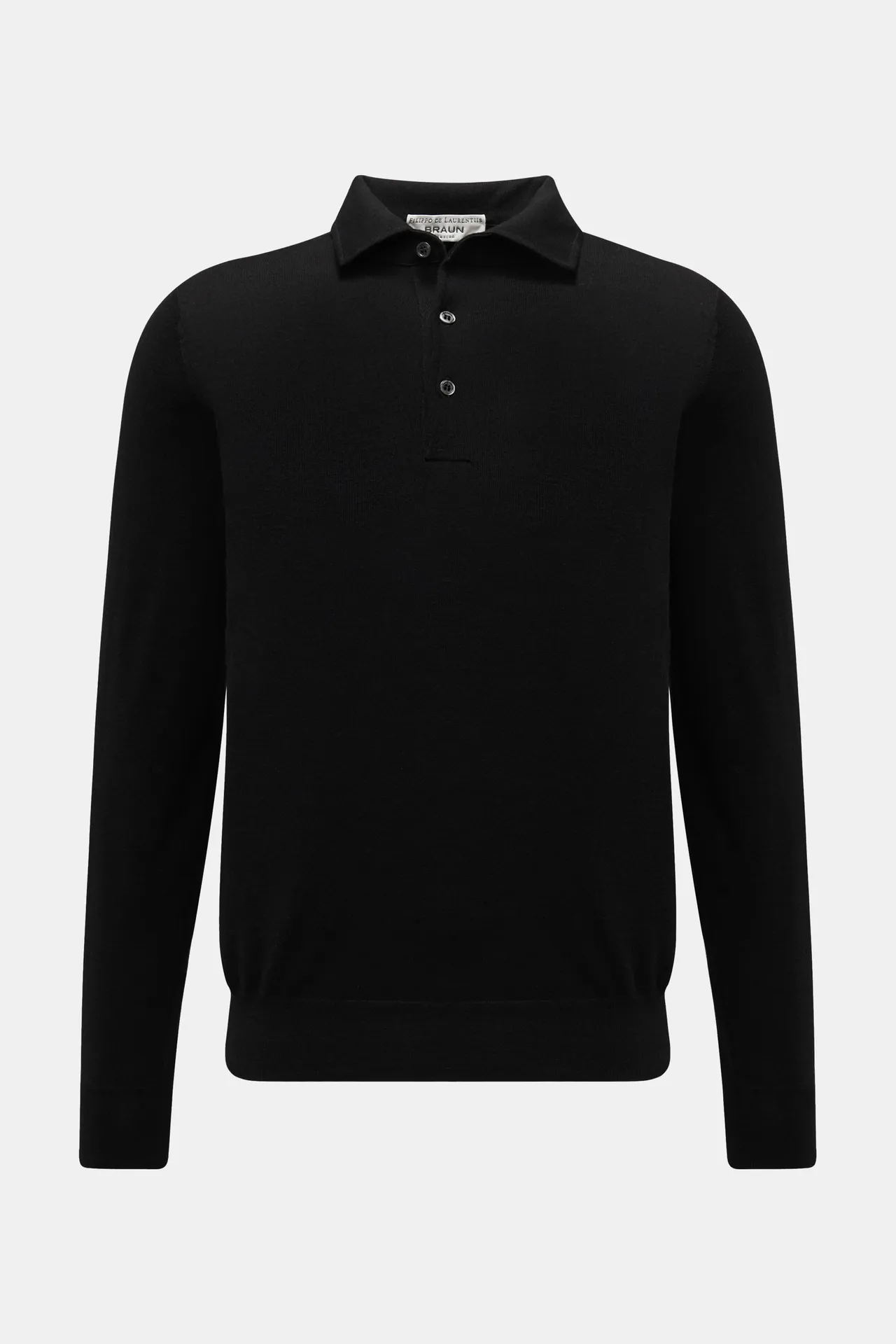 Filippo de Laurentiis - Herren - Strickpolo schwarz Filippo de Laurentiis - Herren - Strickpolo schwarz