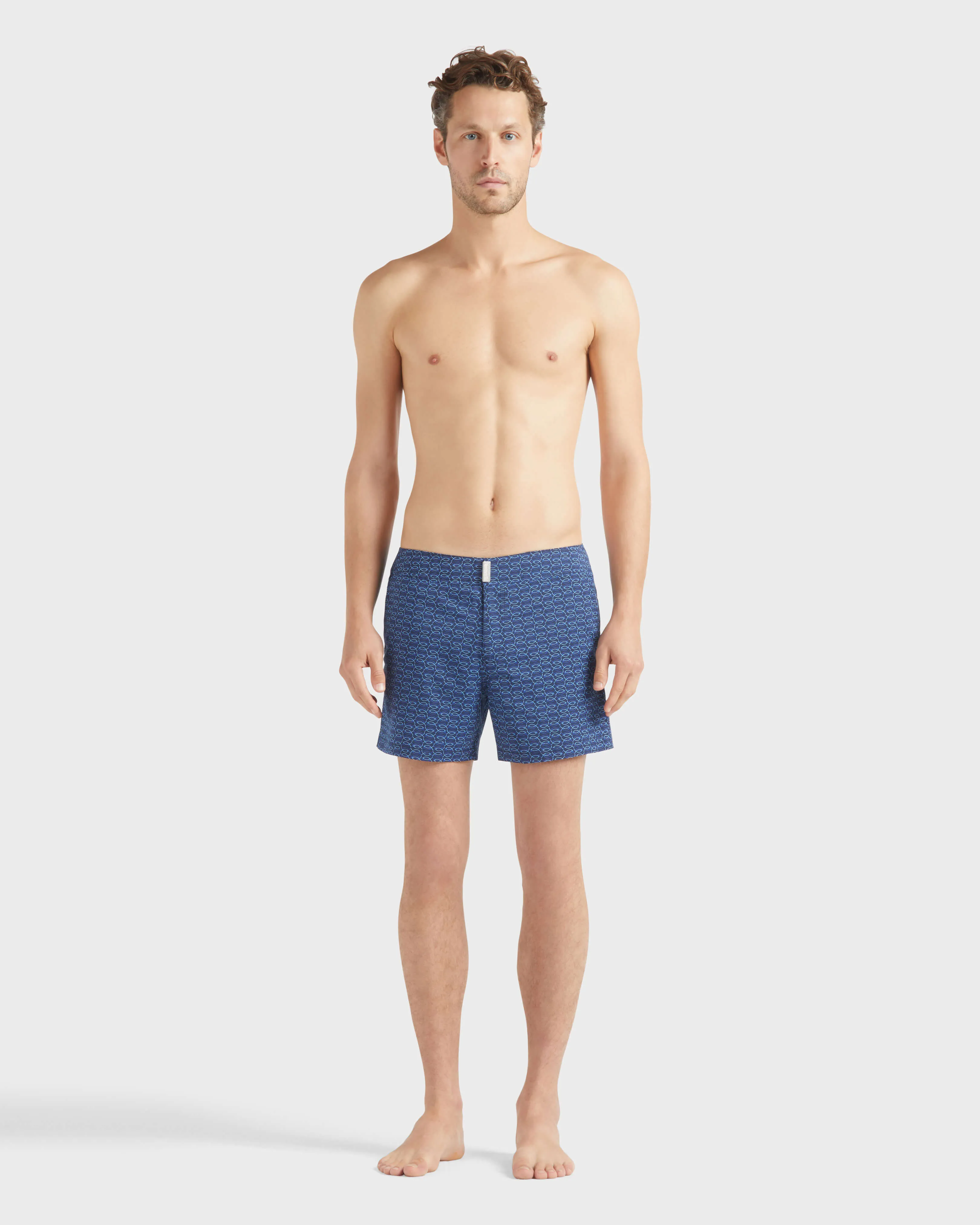 Vilebrequin - Kurze Fish Net Badeshorts Mit Flachem Bund Für Herren - Bademode - Menise - Blau - Größe M – Bild 3