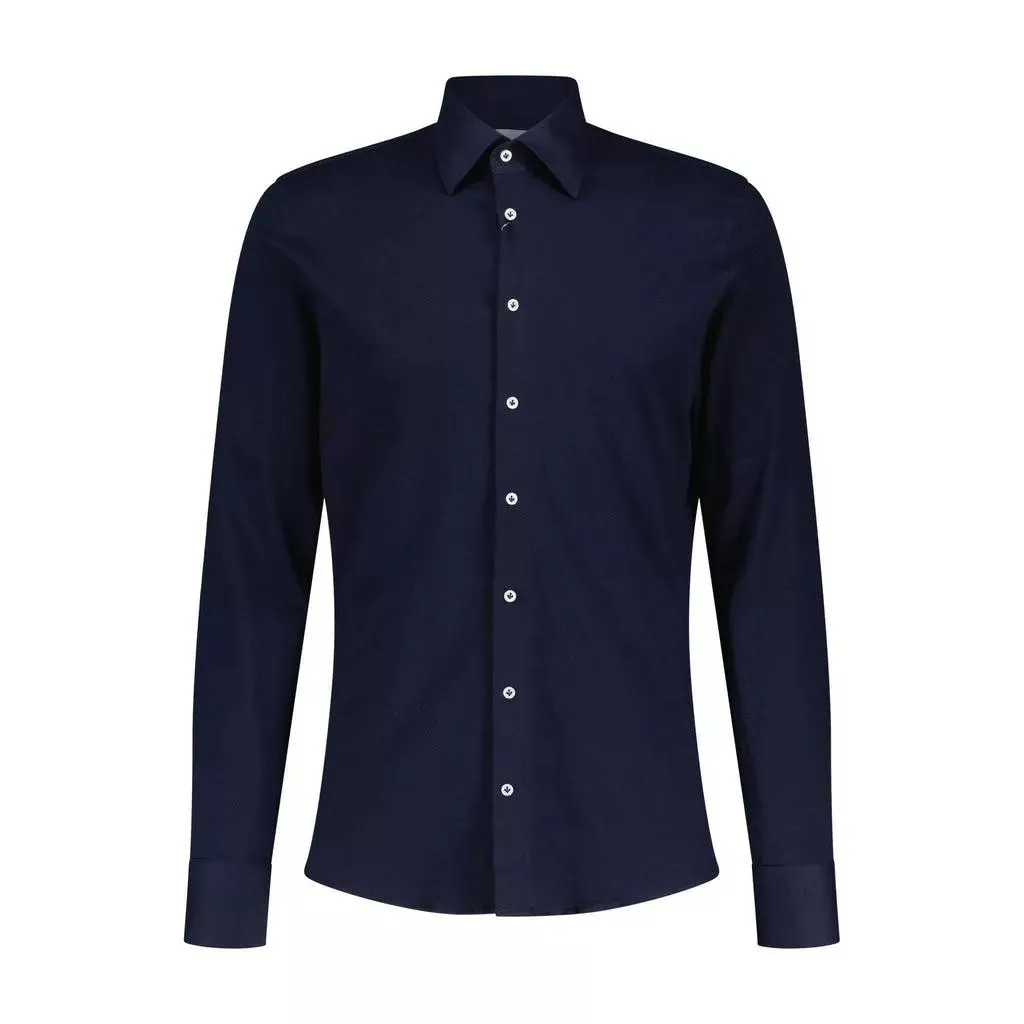 fakts - Slim-Fit Baumwollhemd mit Haifischkragen - Größe L - multi – Bild 3