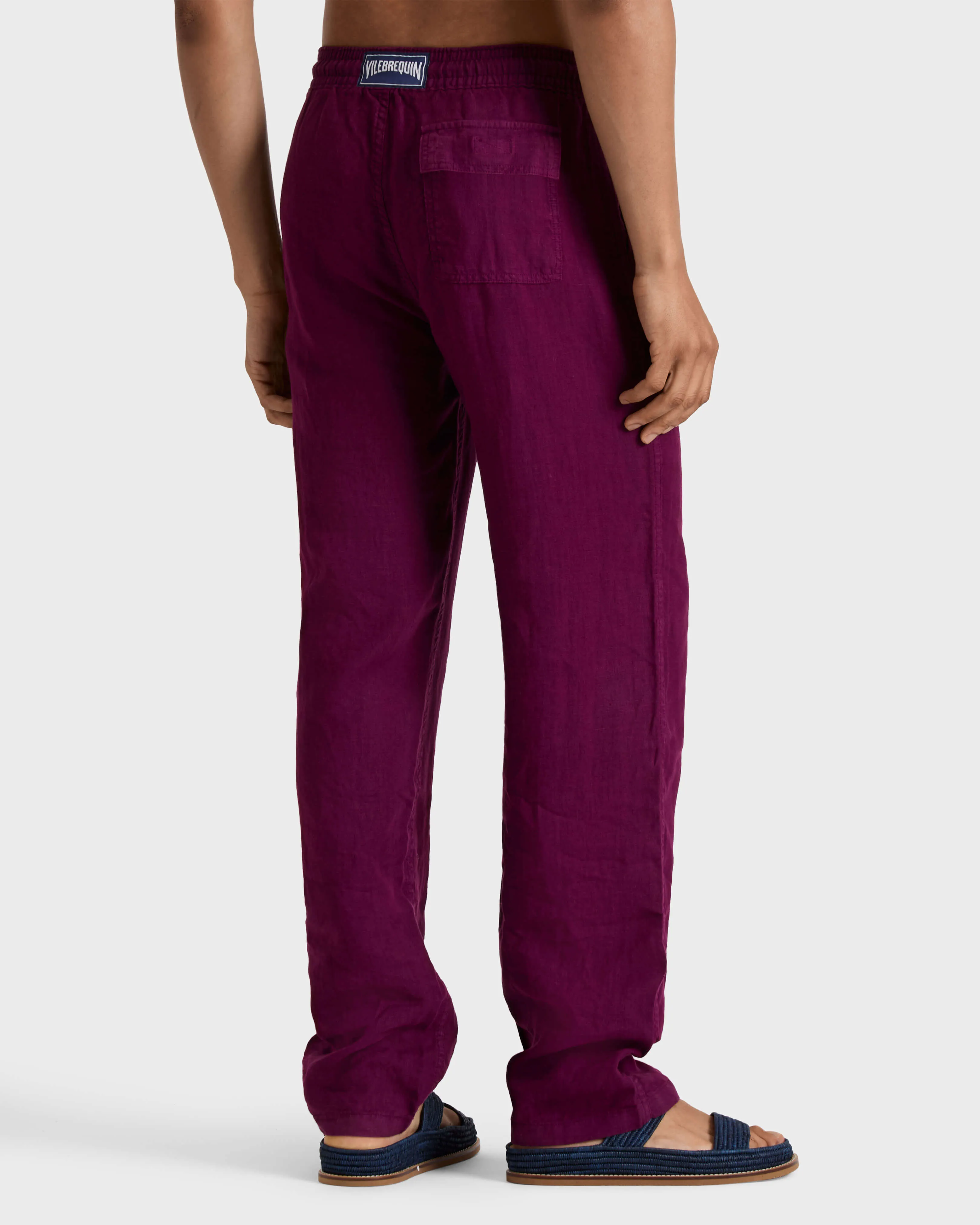 Vilebrequin - Solid Weite Leinenhose Für Herren - Hose - Pacha - Violett - Größe XXXL – Bild 4