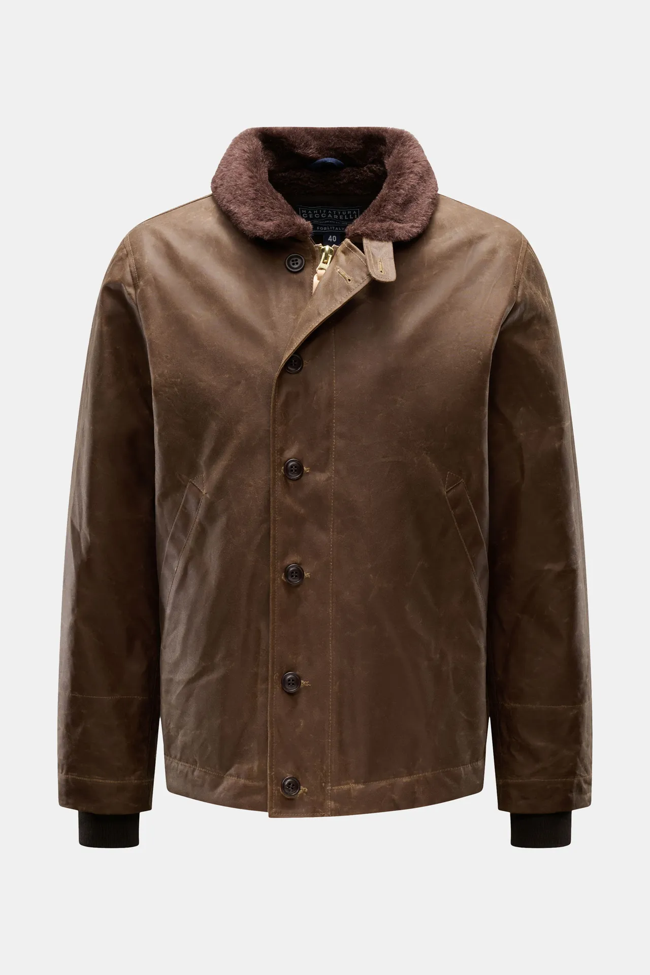 Manifattura Ceccarelli - Herren - Wachsjacke %27Deck Jacket%27 braun Manifattura Ceccarelli - Herren - Wachsjacke %27Deck Jacket%27 braun
