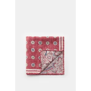Rosi Collection - Herren - Seiden-Einstecktuch %27Easy%27 dunkelrot/sand/navy gemustert Rosi Collection - Herren - Seiden-Einstecktuch %27Easy%27 dunkelrot/sand/navy gemustert