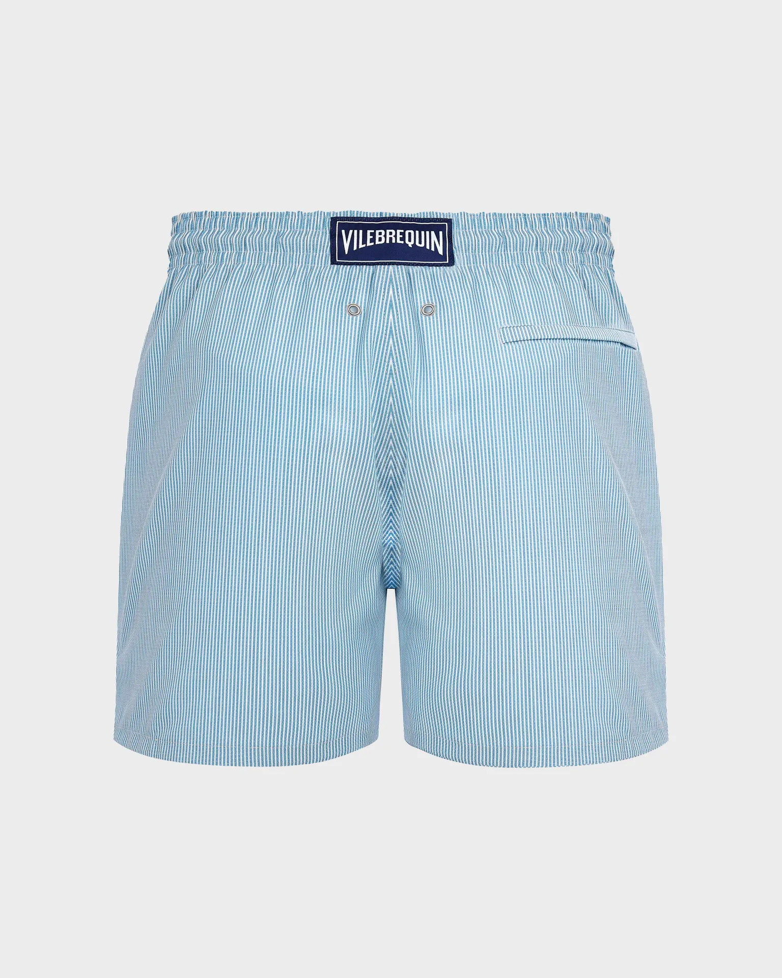 Vilebrequin - Ultrafeine Woll-badeshorts Für Herren Mit Tailoring-mironadelstreifen - Bademode - Moopea - Blau - Größe L – Bild 2