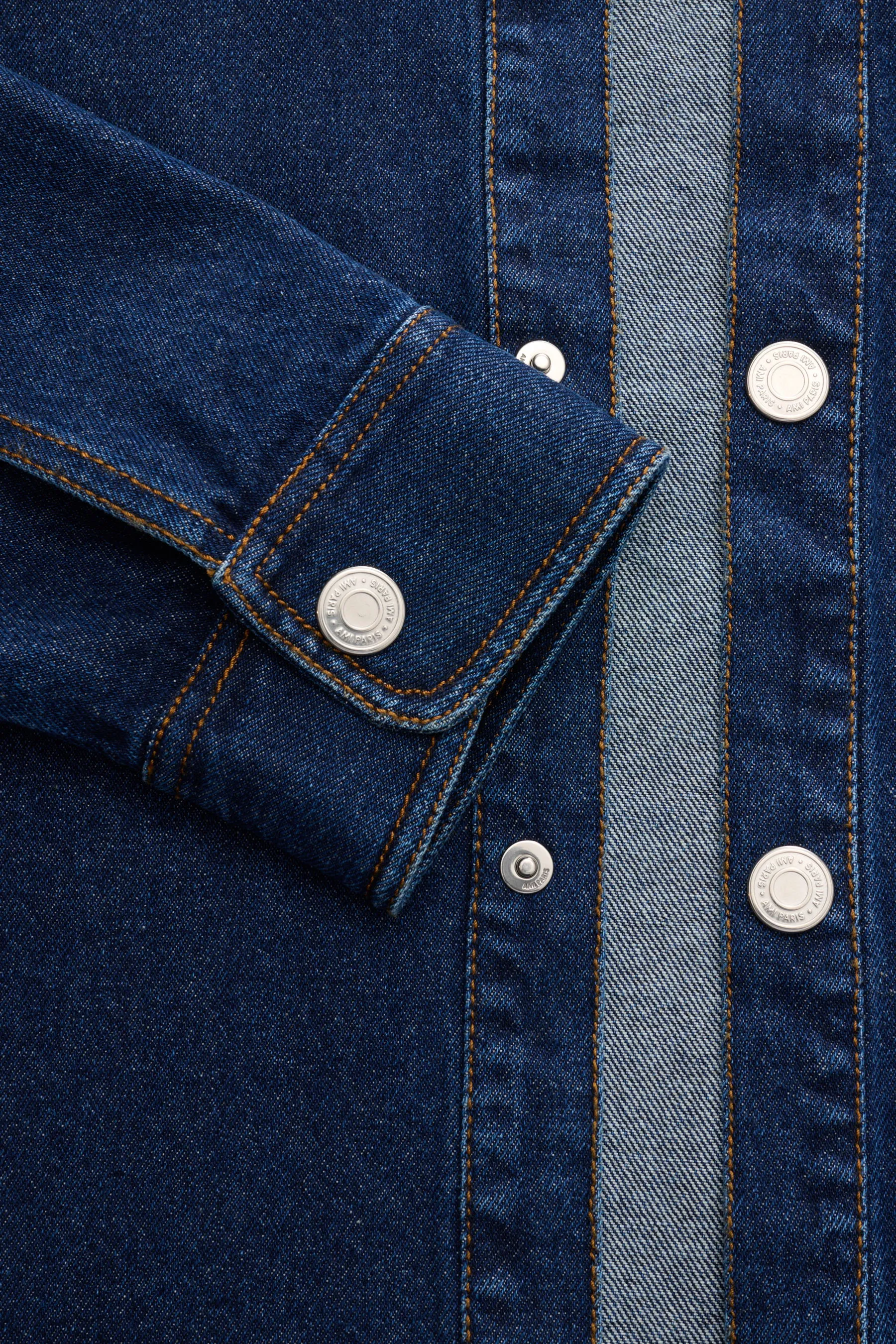 Ami Paris - Herren - Jeans-Overshirt dunkelblau – Bild 3