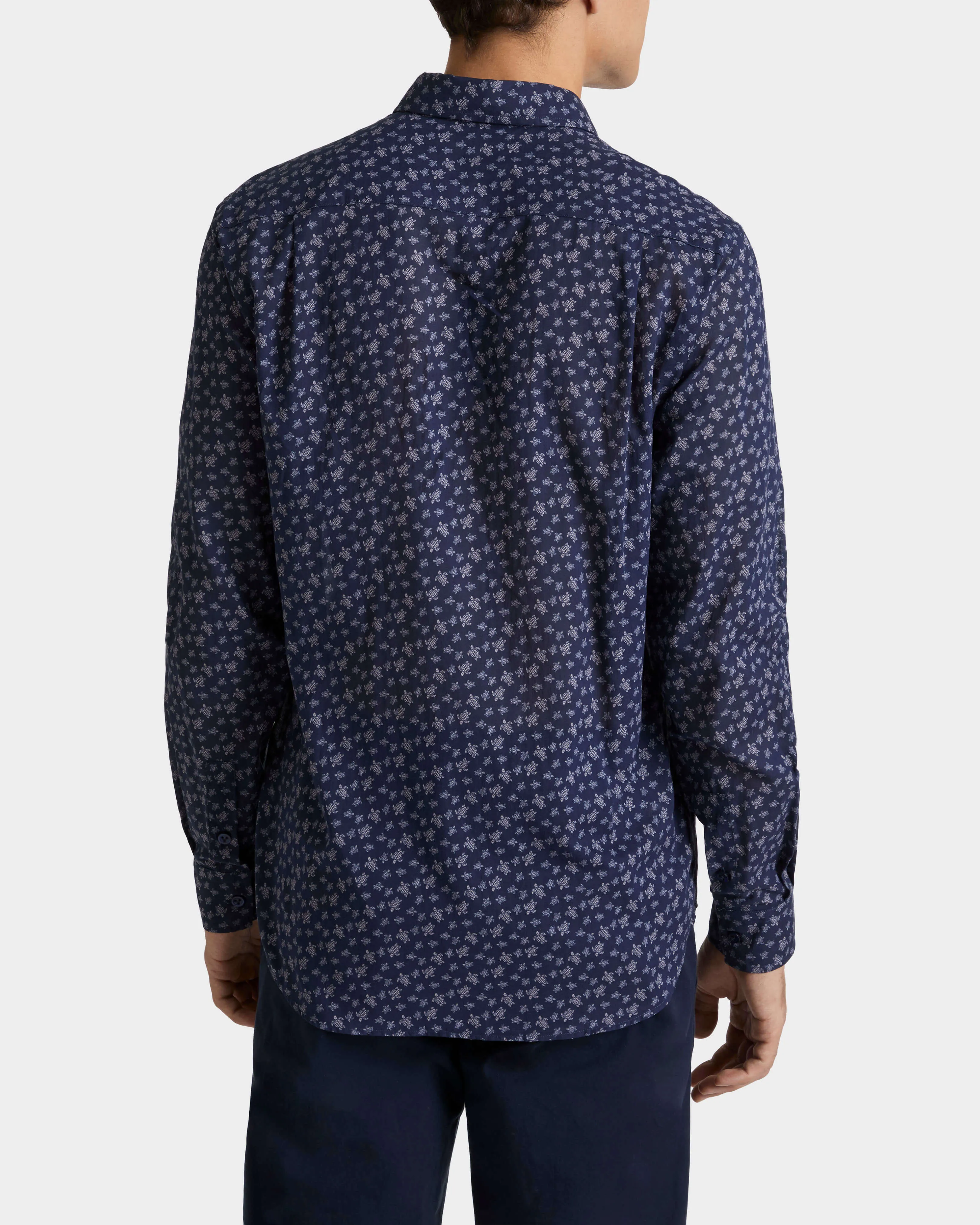 Vilebrequin - Men Cotton Voile Shirt Micro Ronde Des Tortues - Hemd - Caracal - Violett - Größe M – Bild 4