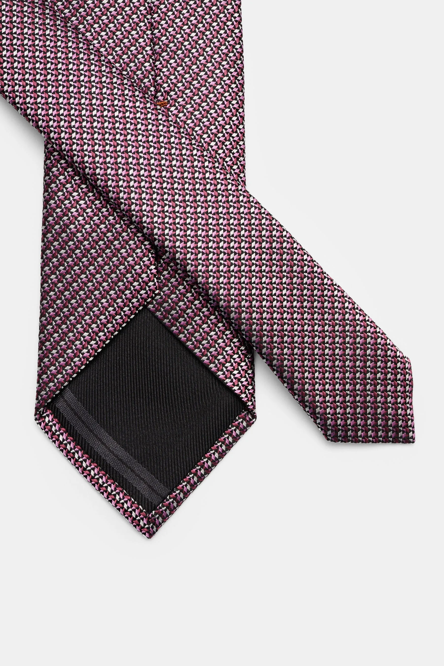 Zegna - Herren - Seidenkrawatte violett/schwarz/hellgrau gemustert – Bild 3