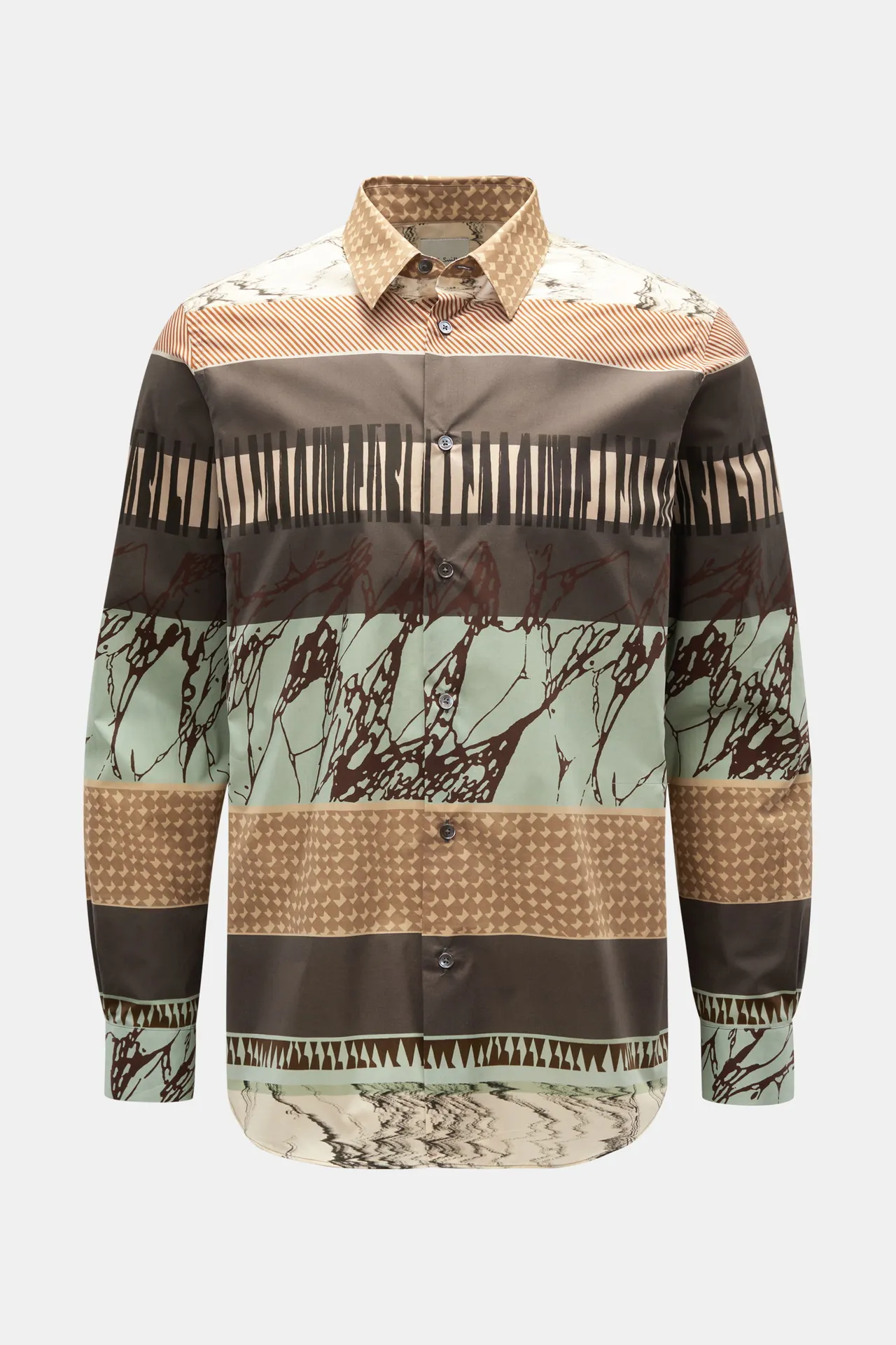 Paul Smith - Herren - Casual Hemd Kent-Kragen dunkelbraun/mintgrün/hellbraun gemustert Paul Smith - Herren - Casual Hemd Kent-Kragen dunkelbraun/mintgrün/hellbraun gemustert
