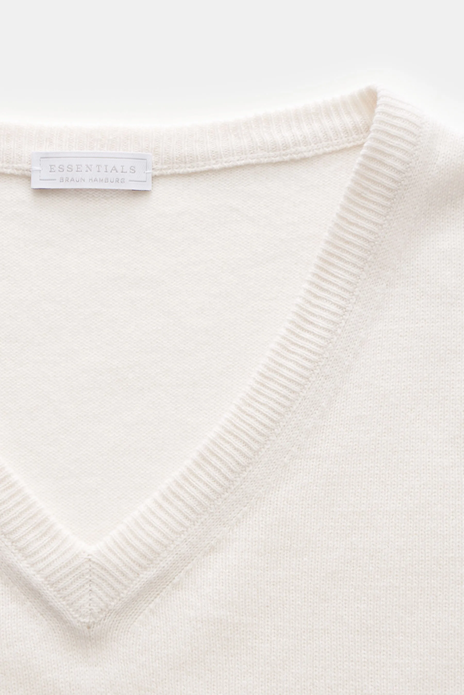 BRAUN Hamburg Essentials - Herren - Cashmere V-Neck Pullover offwhite – Bild 2