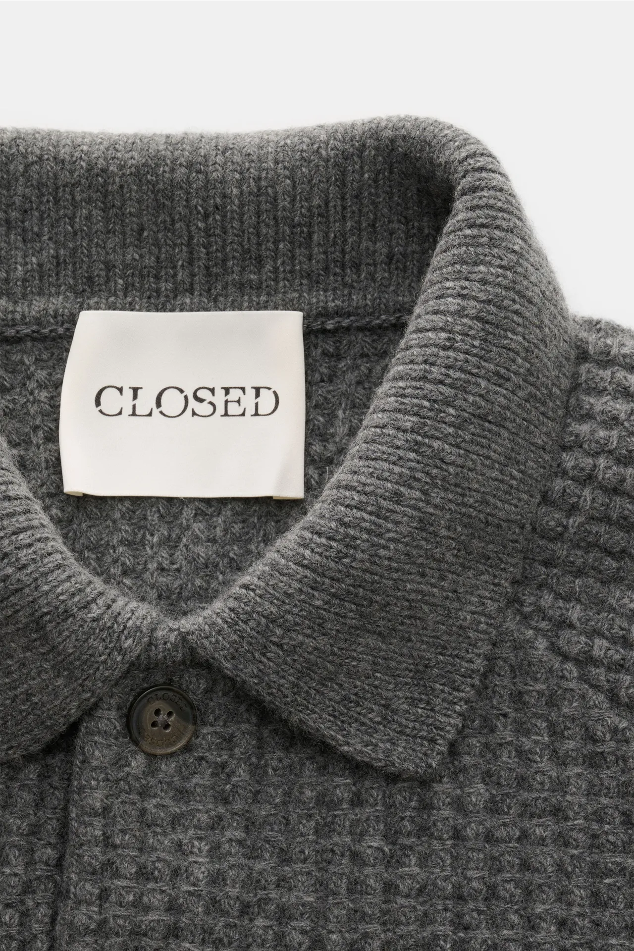 Closed - Herren - Strickpolo grau – Bild 2