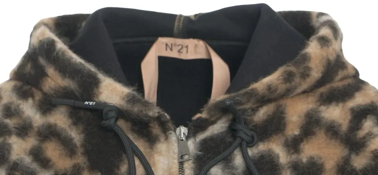 N°21 - Hooded jacket made of faux fur - Größe M - braun – Bild 3