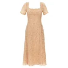 Ermanno Scervino - Floral Lace Midi Dress With Square Neckline - Größe 46 - pink Ermanno Scervino - Floral Lace Midi Dress With Square Neckline - Größe 46 - pink