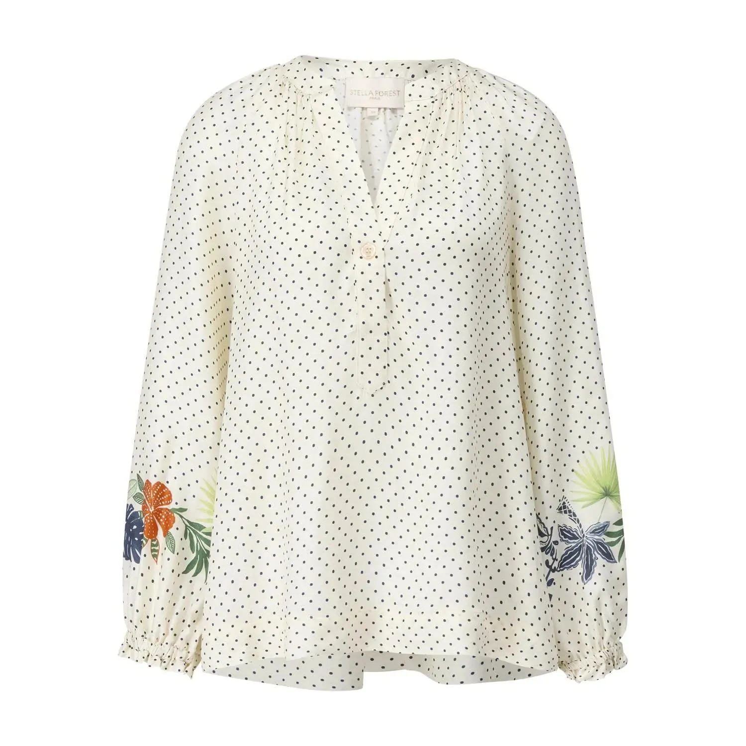STELLA FOREST - Blusenshirt Mahalia aus Satin - Größe 38 - creme STELLA FOREST - Blusenshirt Mahalia aus Satin - Größe 38 - creme