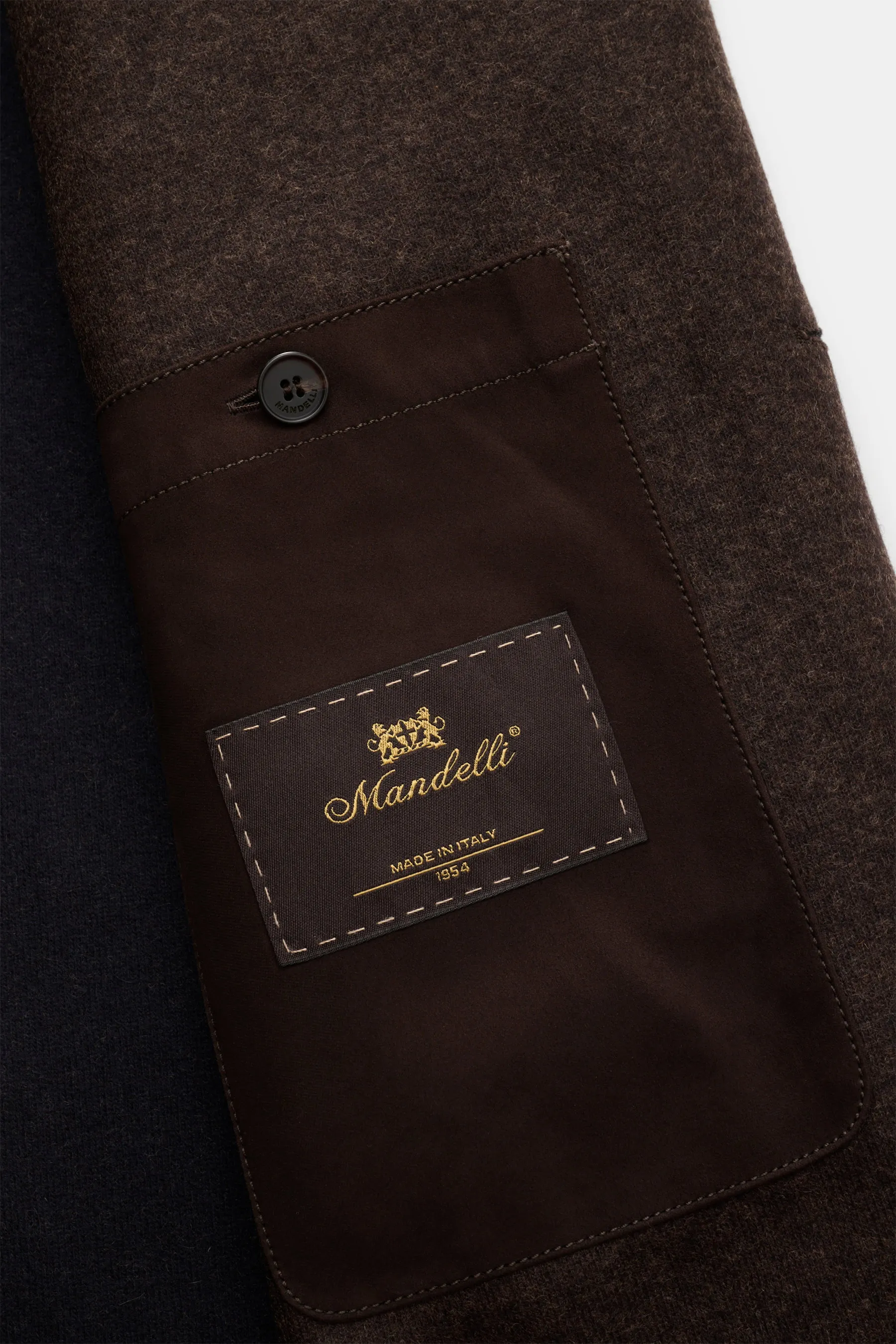 Mandelli - Herren - Cashmere Jacke dunkelbraun meliert – Bild 5