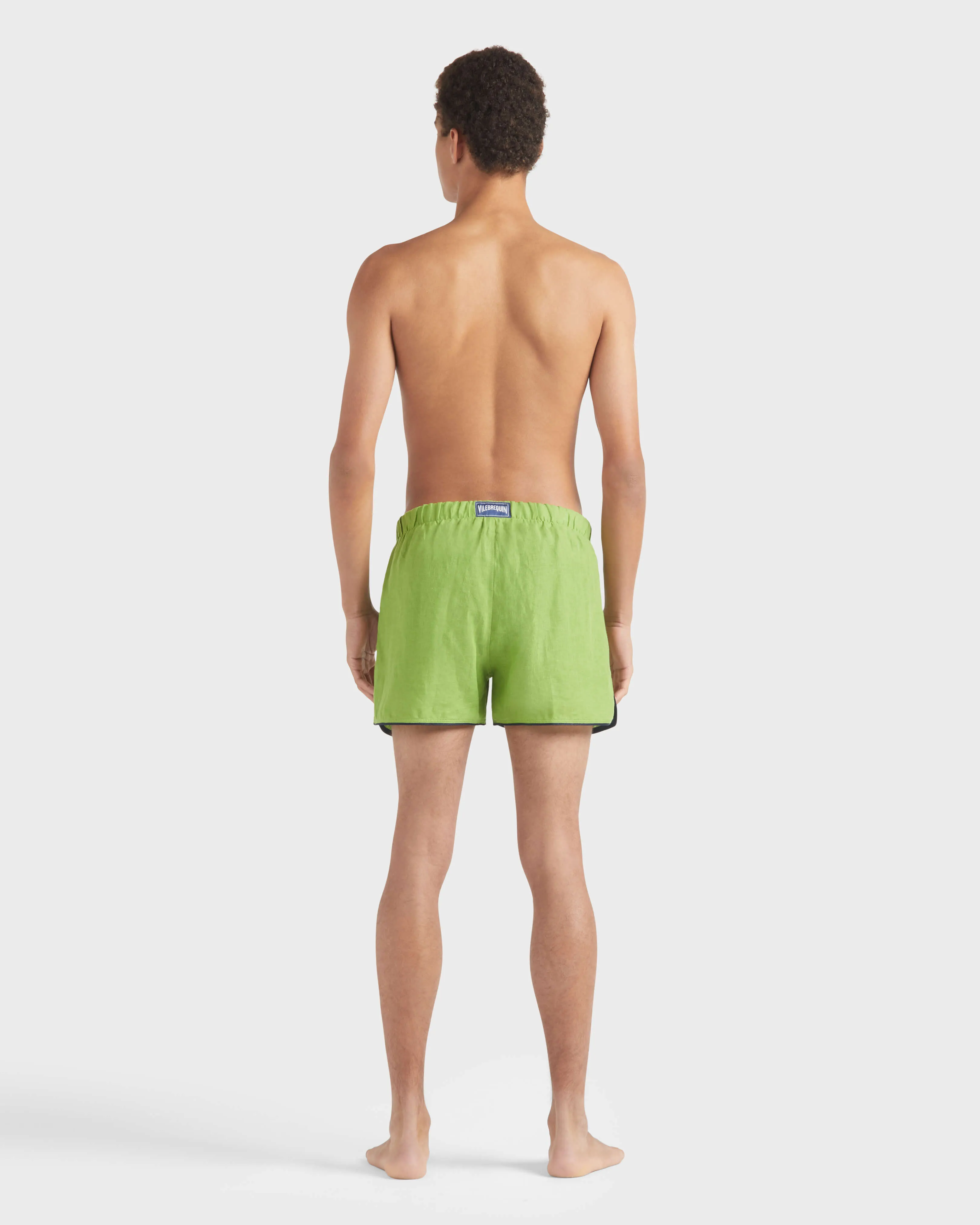 Vilebrequin - Solid Badeshorts Aus Leinen Für Herren - Bademode - Maurice - Grün - Größe S – Bild 4