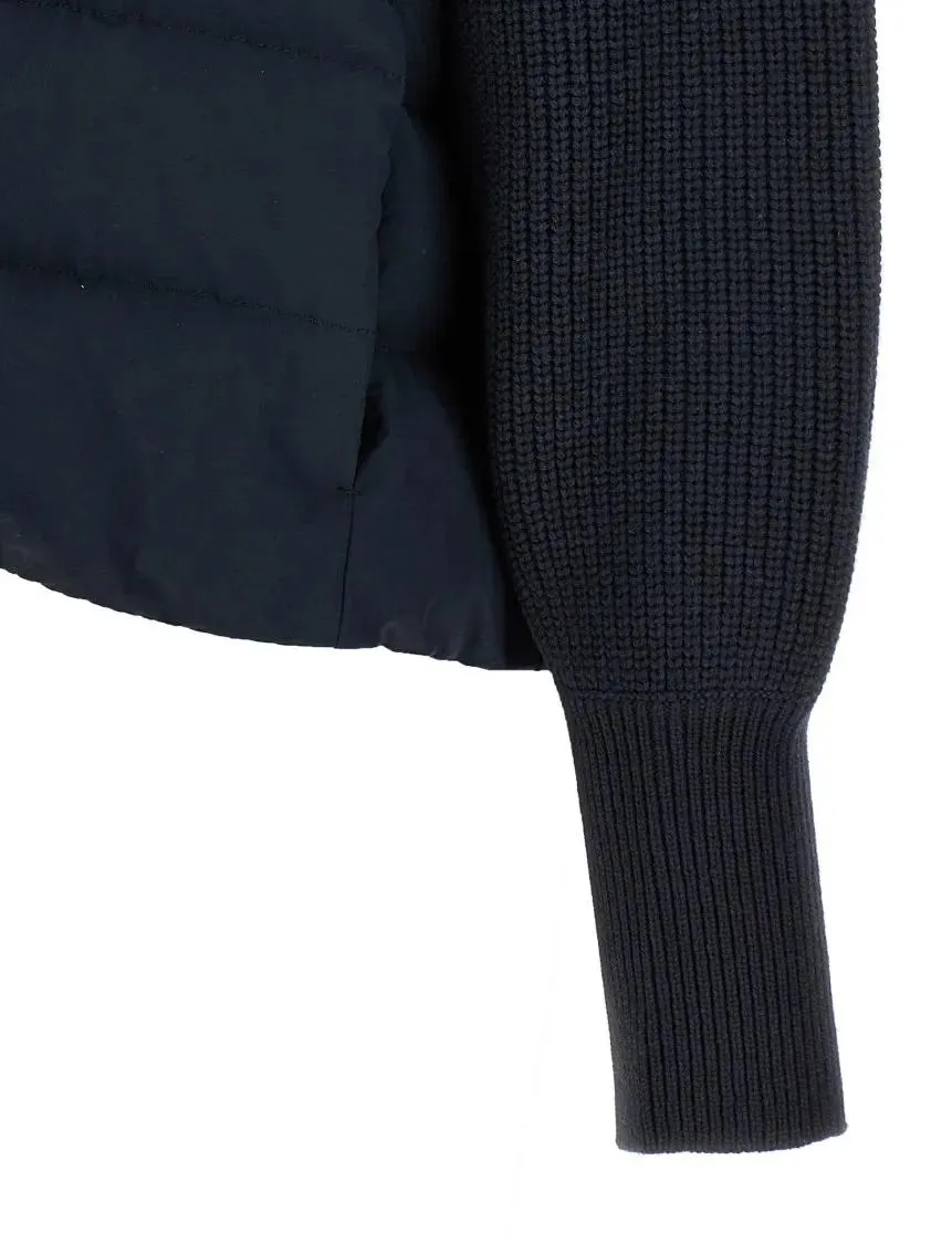 Brunello Cucinelli - Two-Material Puffer Jacket - Größe 44 - blau – Bild 2